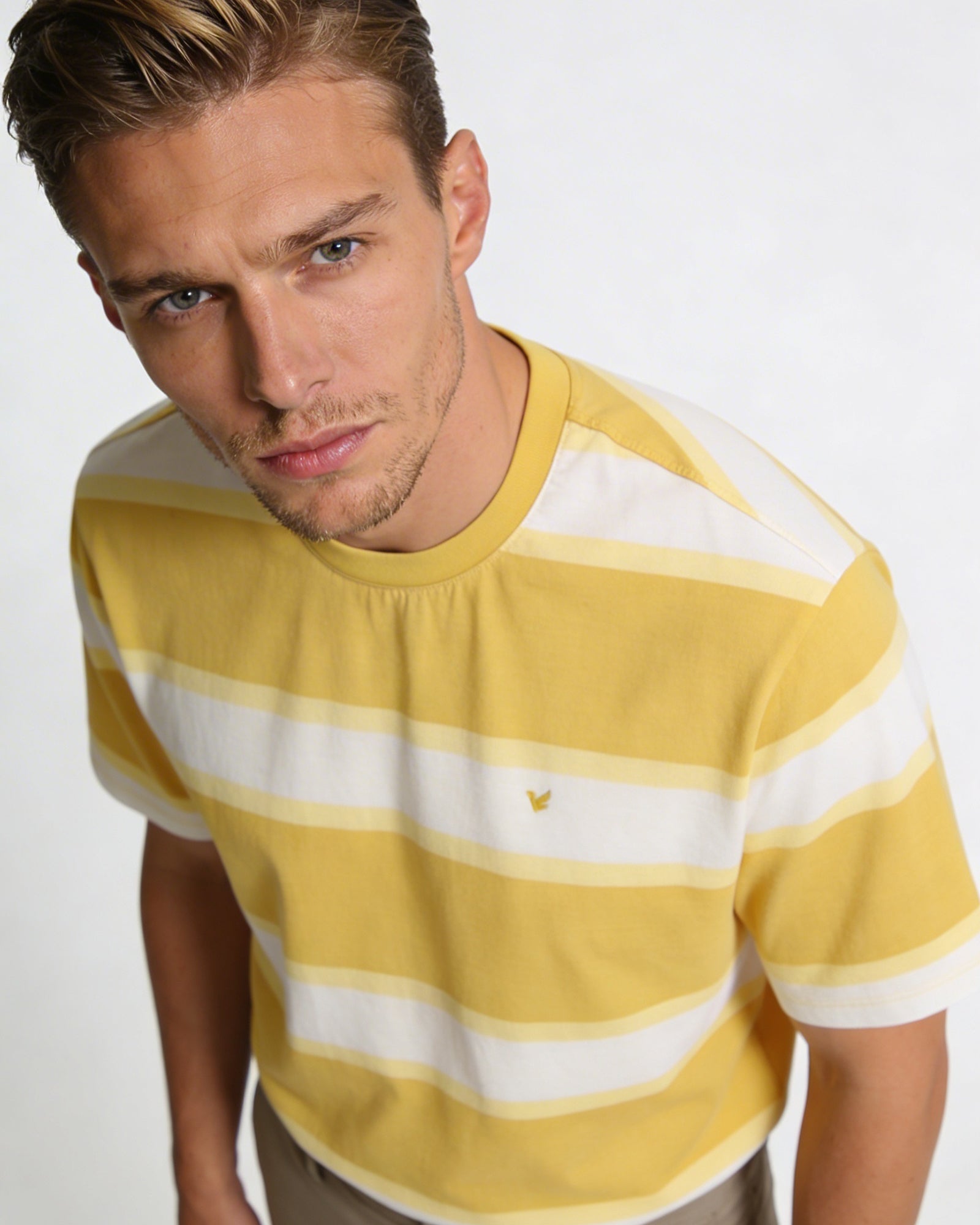 Yellow Crew Neck Stripe T-Shirt - Morris