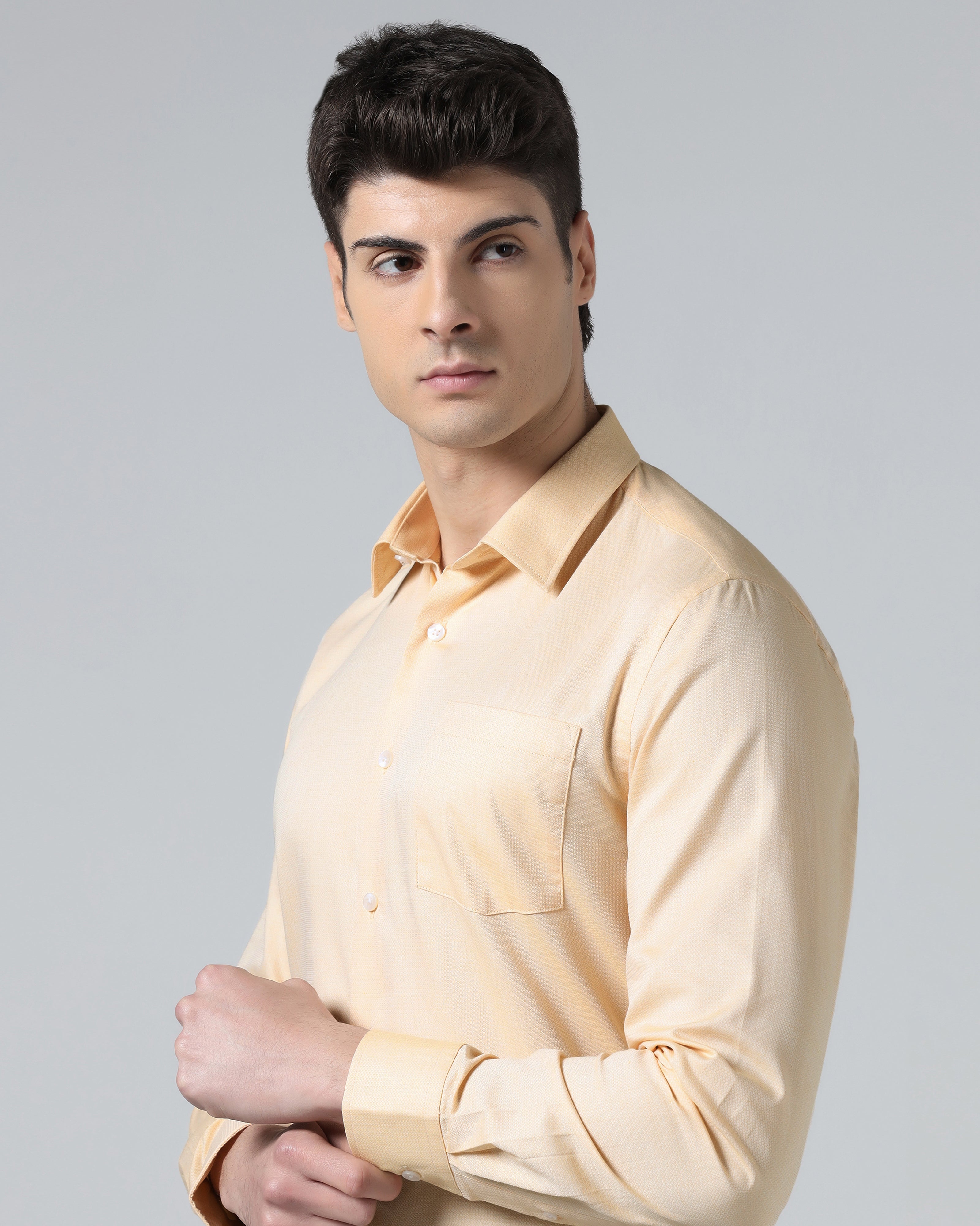 Yellow Textured Shirt