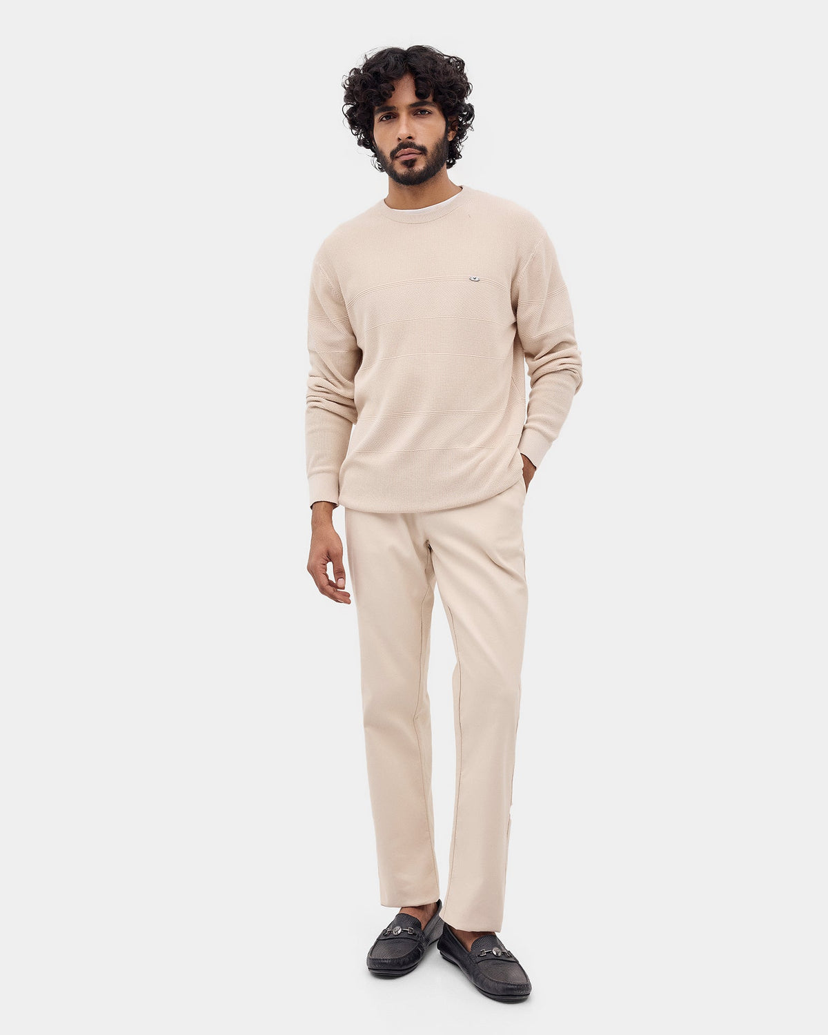 Almond Beige Textured Sweater - Drool