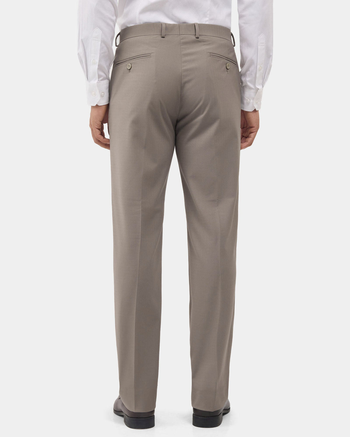 Beige Check Trouser - Fossil