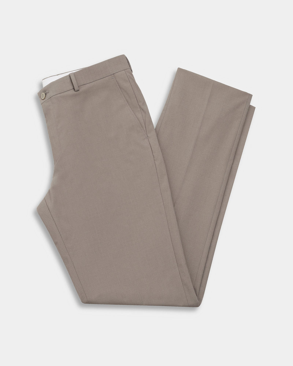 Beige Check Trouser - Fossil