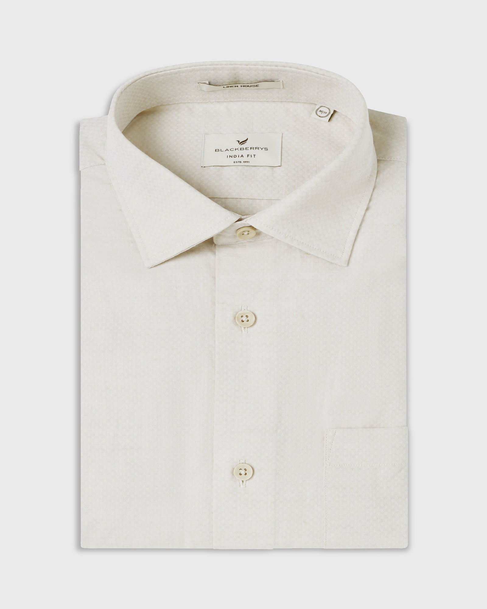 Beige Linen Textured Shirt - Kross