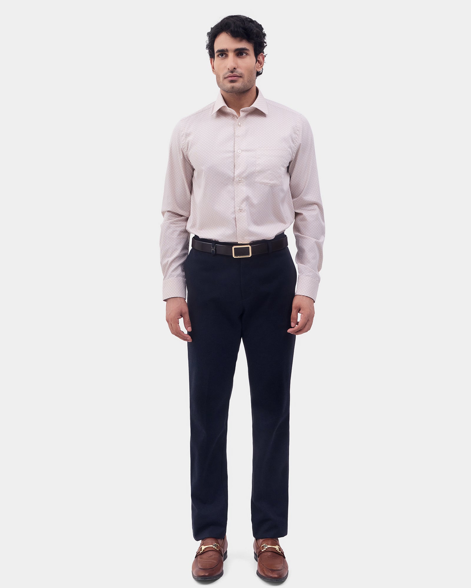 Beige Printed Shirt - Livo