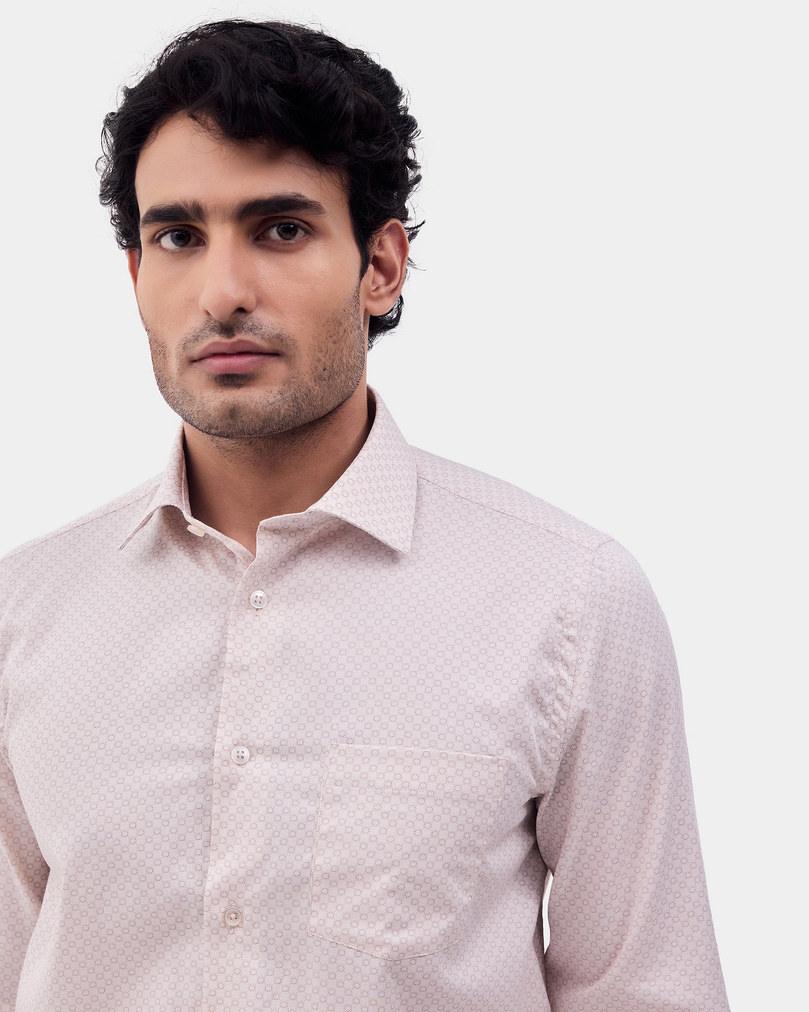 Beige Printed Shirt - Livo