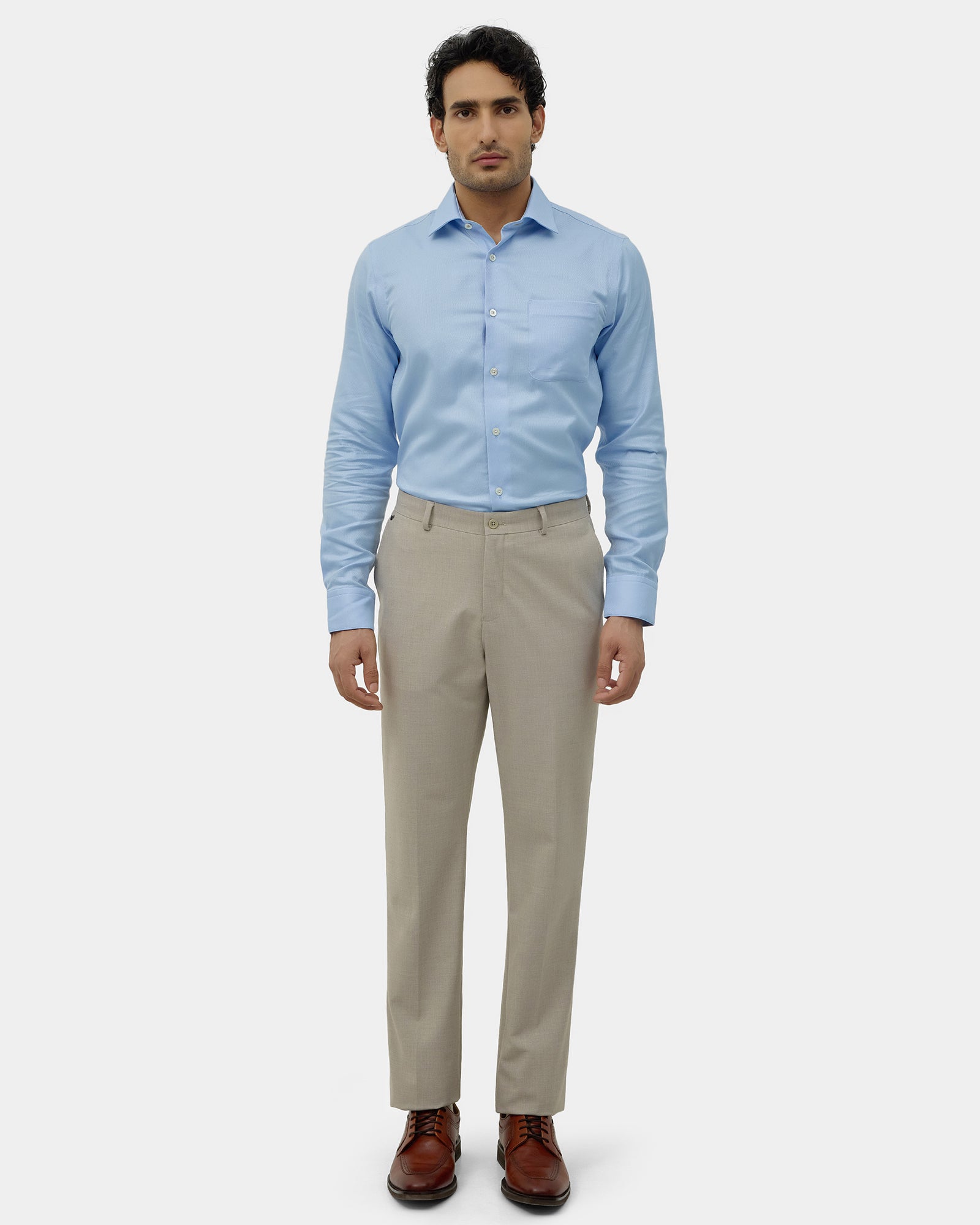 Beige Solid Trouser - Donny