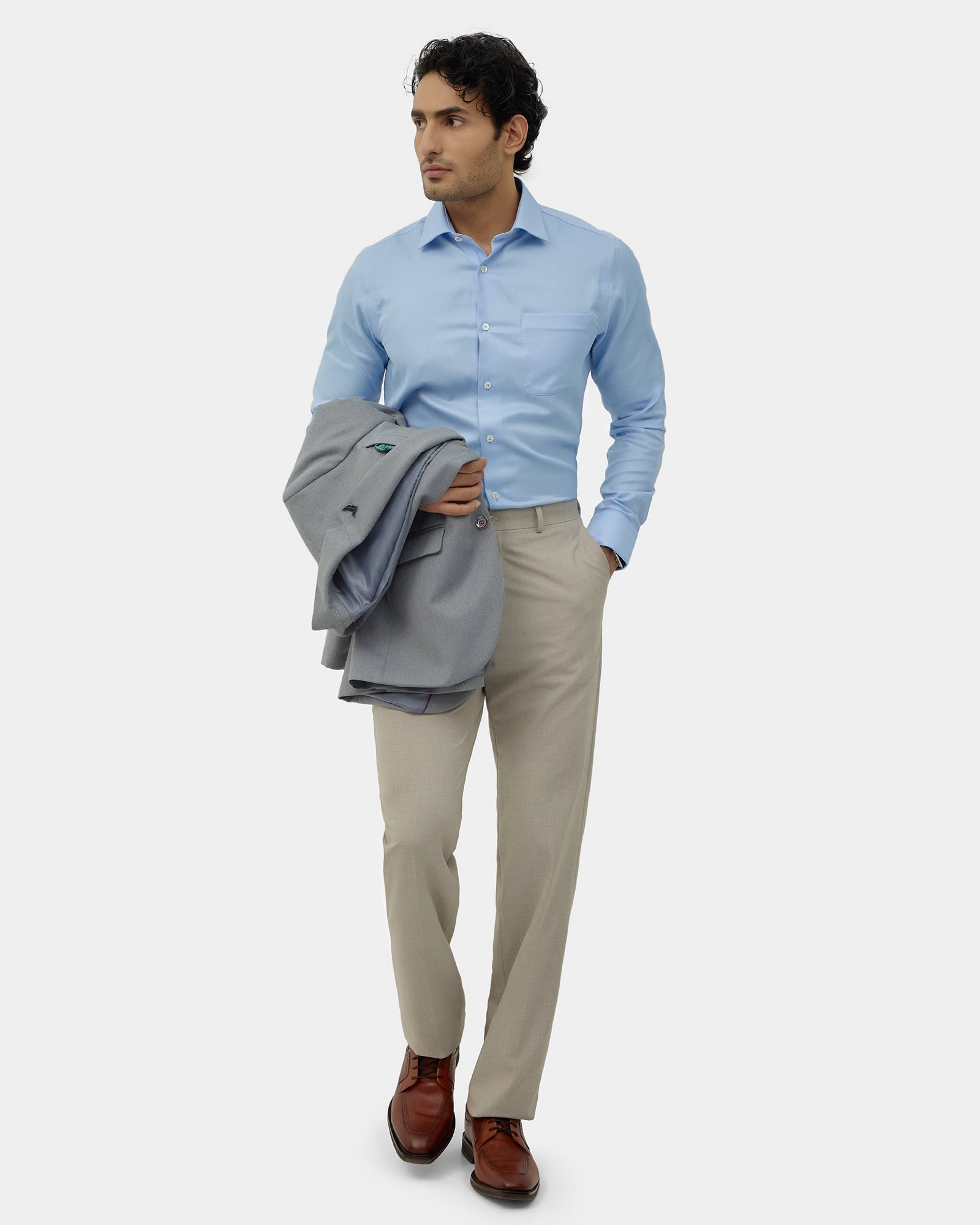 Beige Solid Trouser - Donny