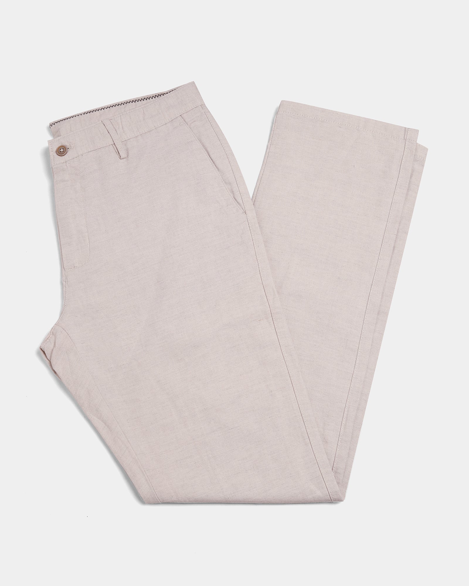 Must Haves Beige Solid Khakis - Kinsley