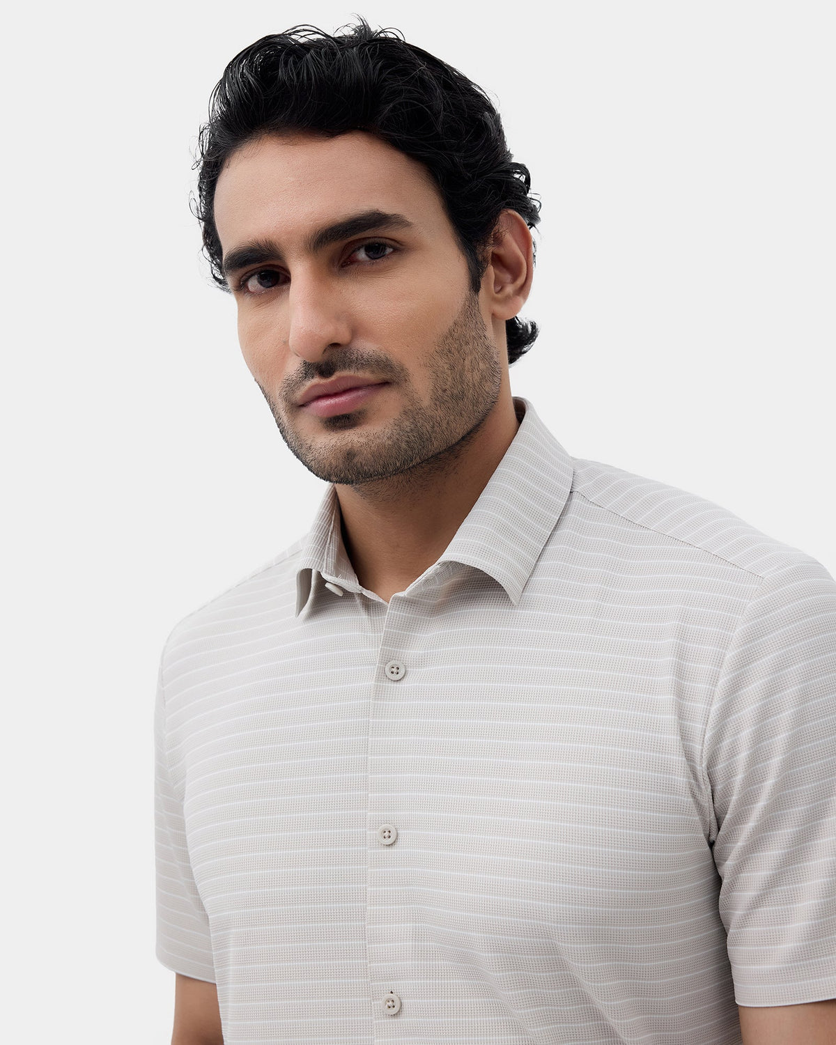 Beige Techpro Stripe Shirt - Dizzy