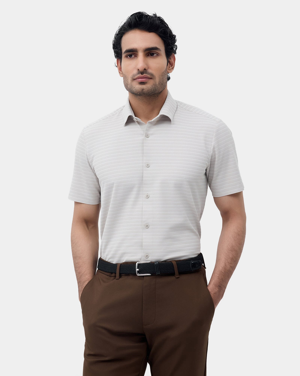 Beige Techpro Stripe Shirt - Dizzy