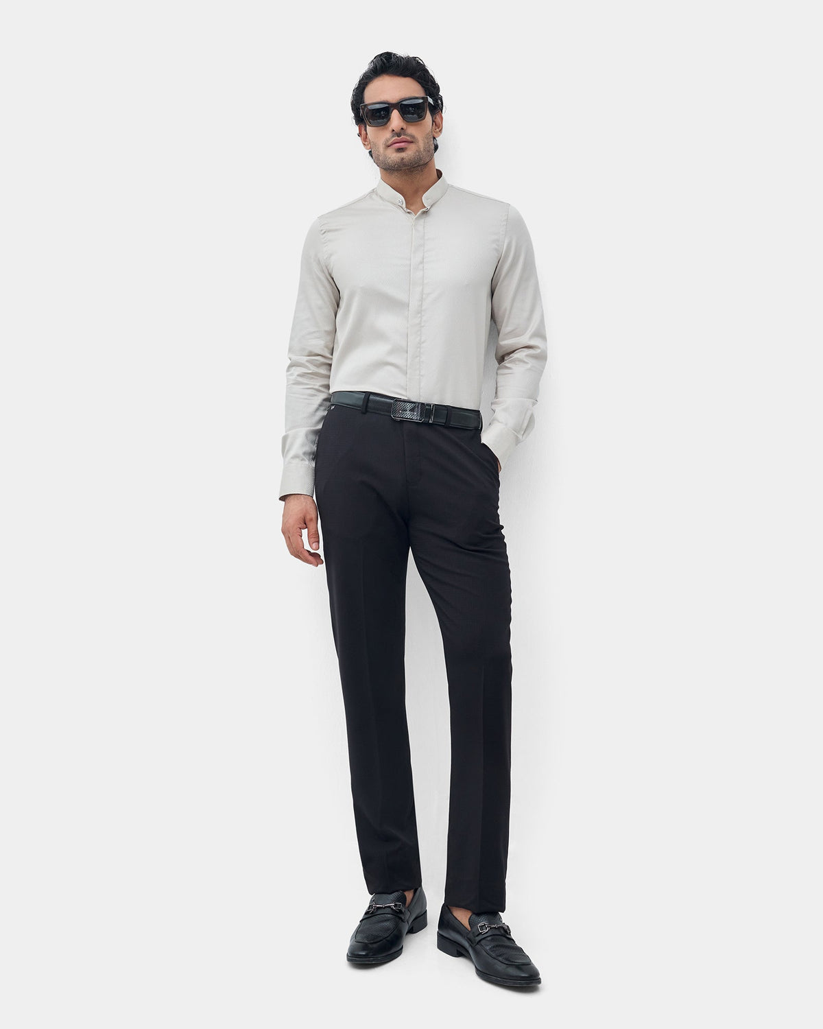 Beige Textured Shirt - Vellen
