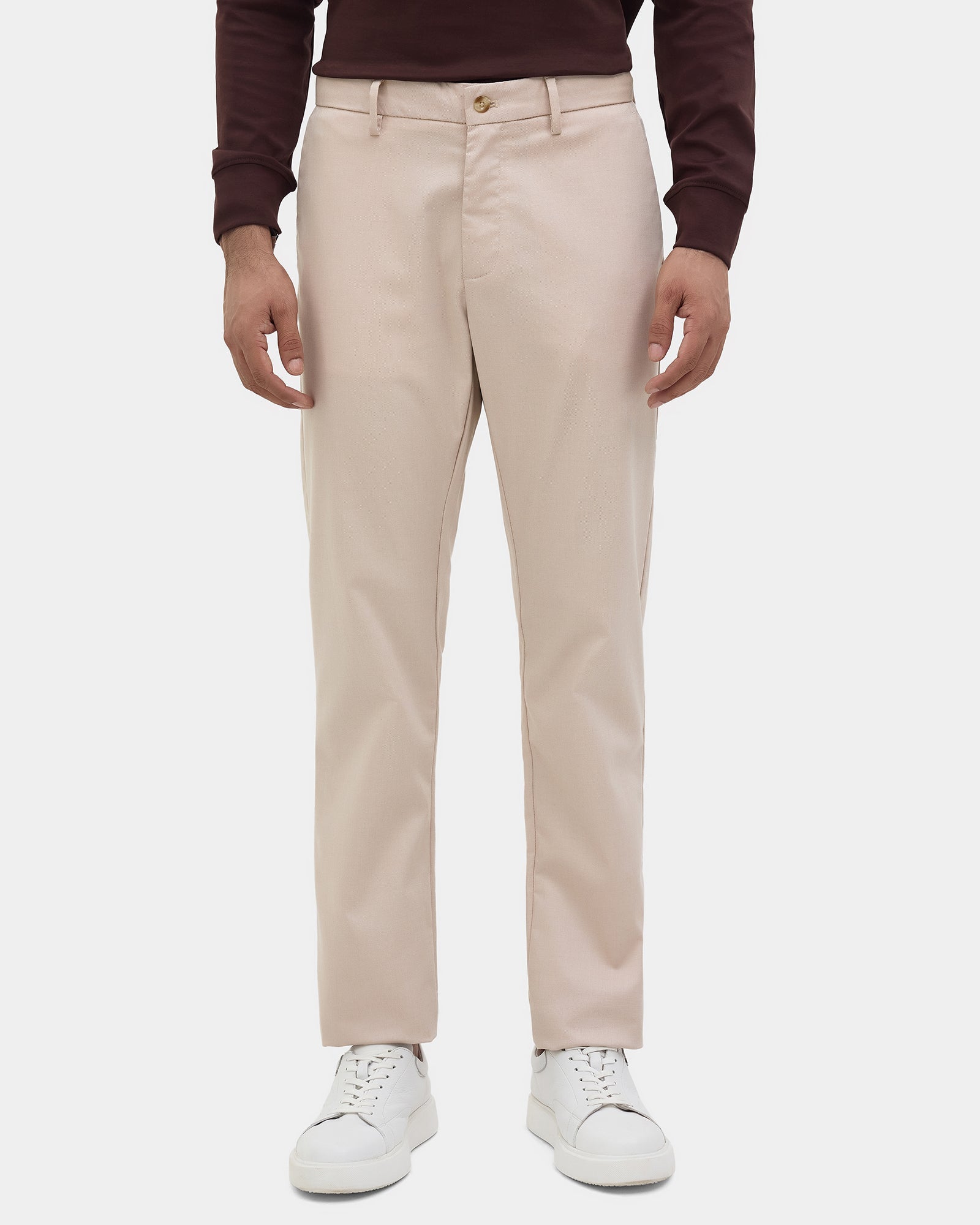 Beige Unwrinkle Textured Khakis - Dolomite