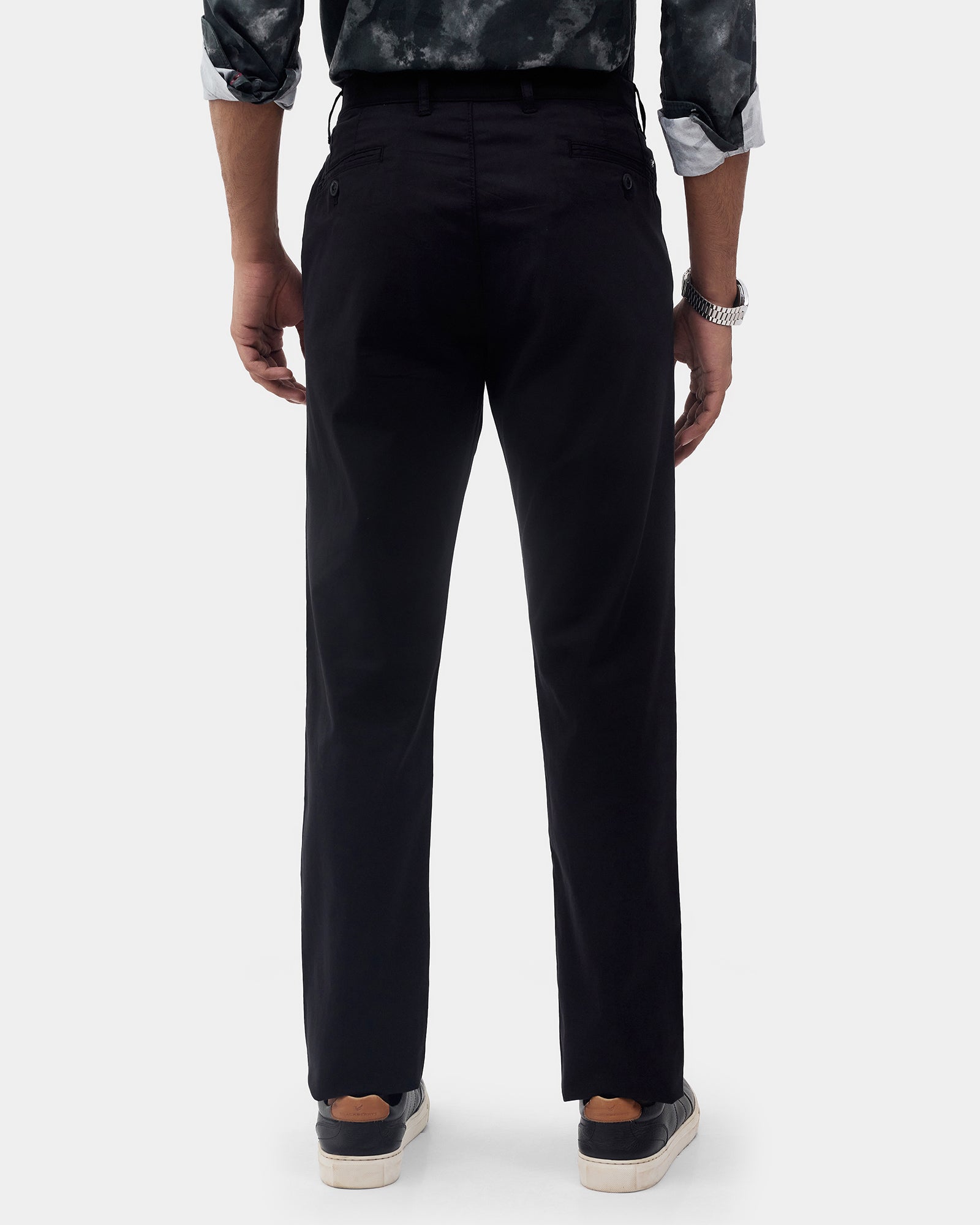Black Textured Khakis - Etna