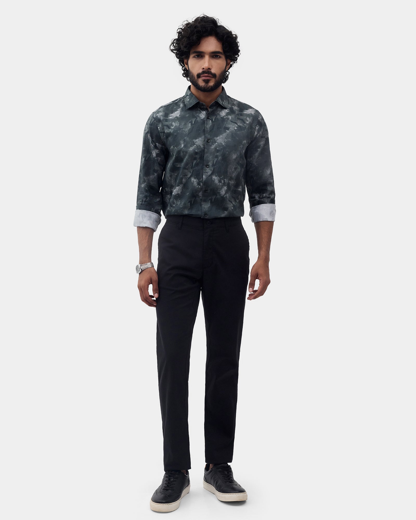 Black Textured Khakis - Etna
