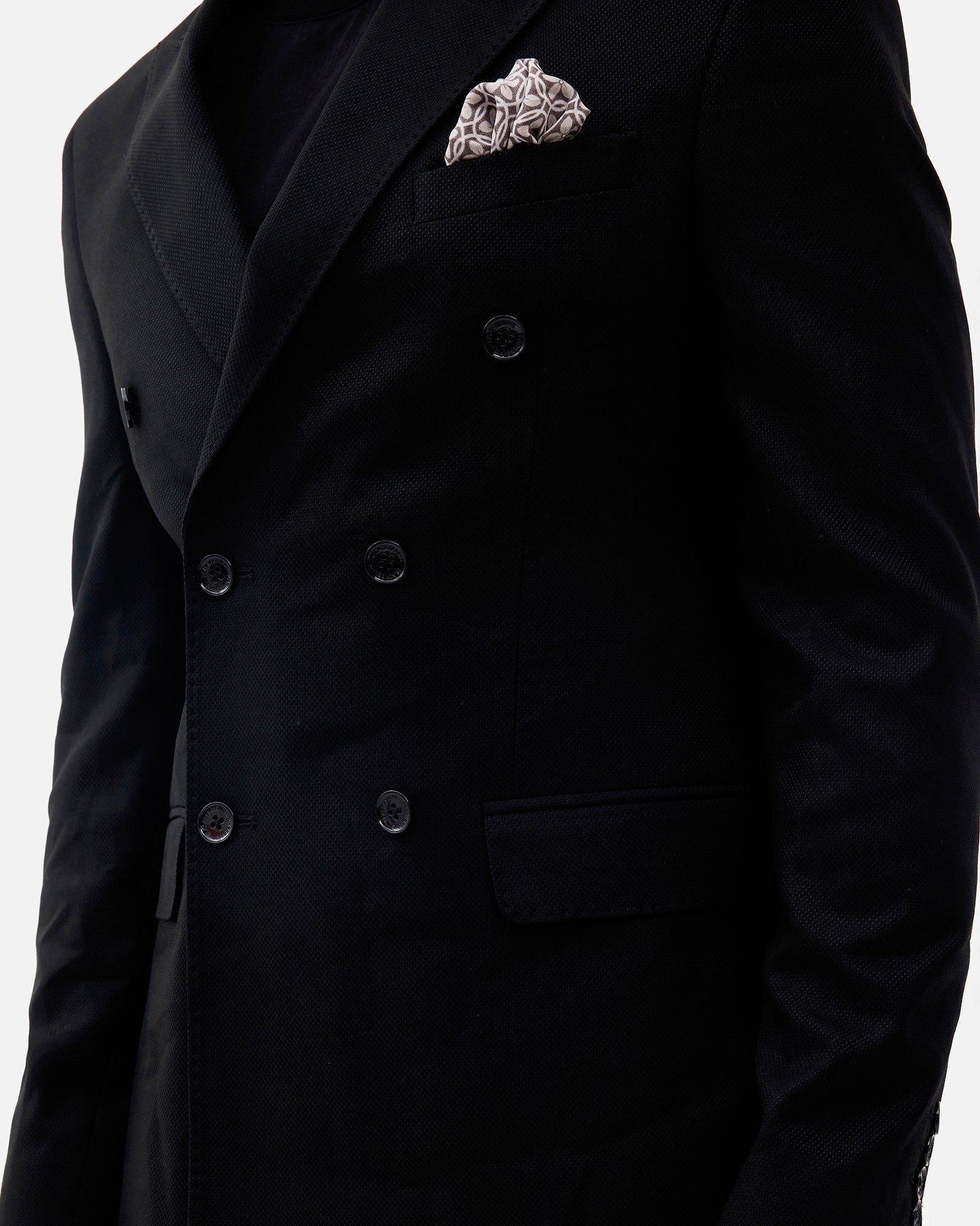 Black Textured Blazer - Kefo