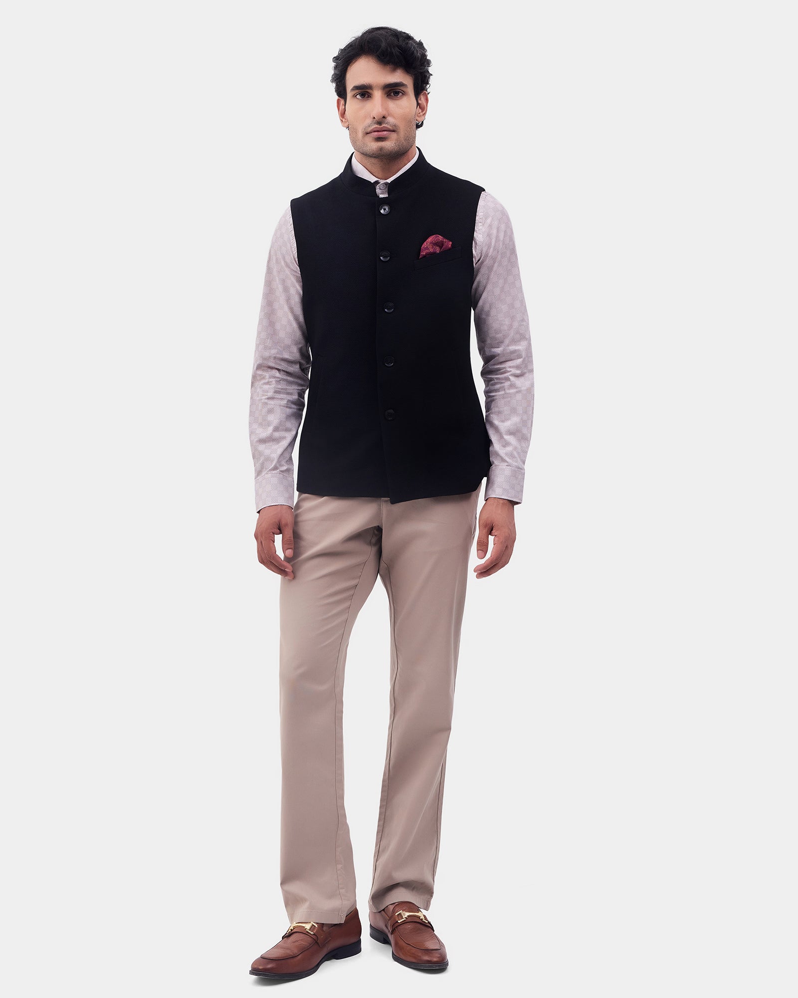 Black Textured Waistcoat - Prodigy