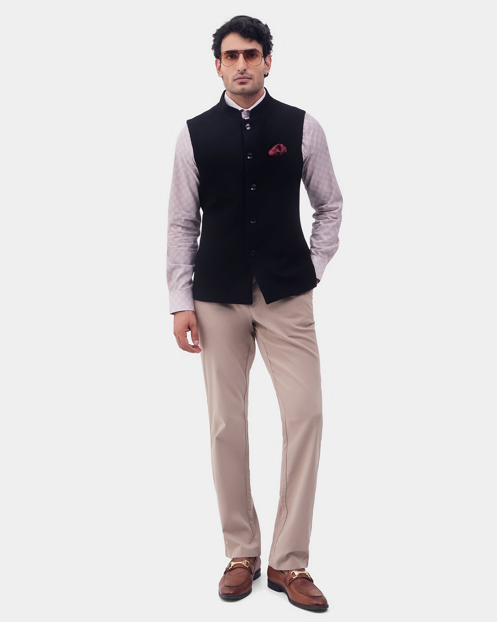 Black Textured Waistcoat - Prodigy