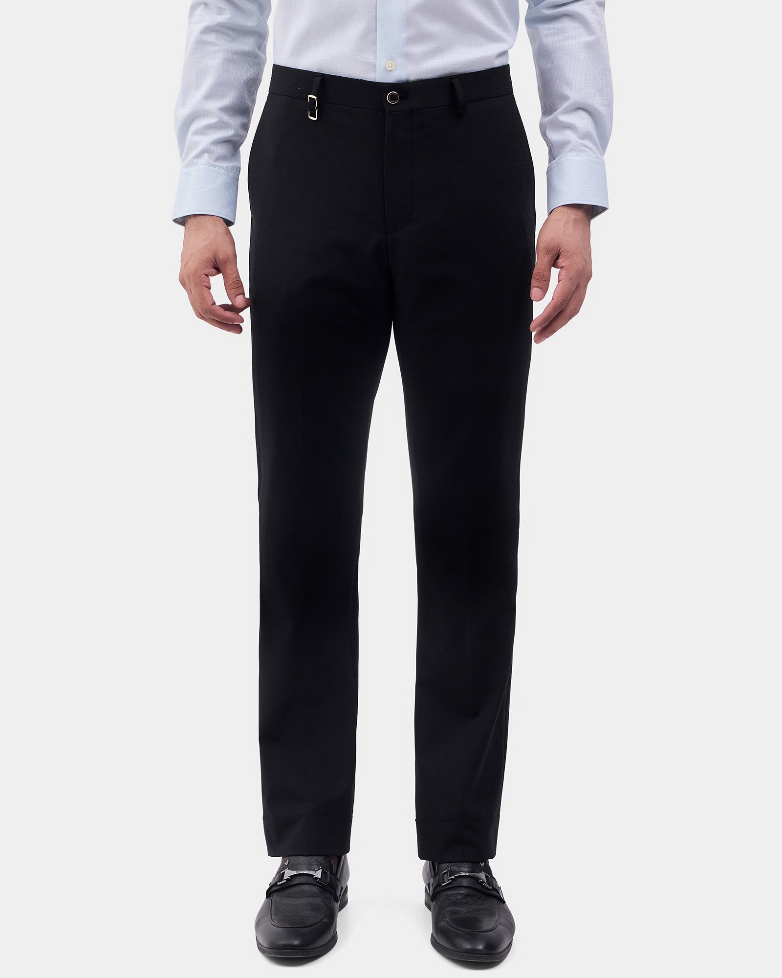 CLEAN FRONT SLIM COMFORT CHECK TROUSER