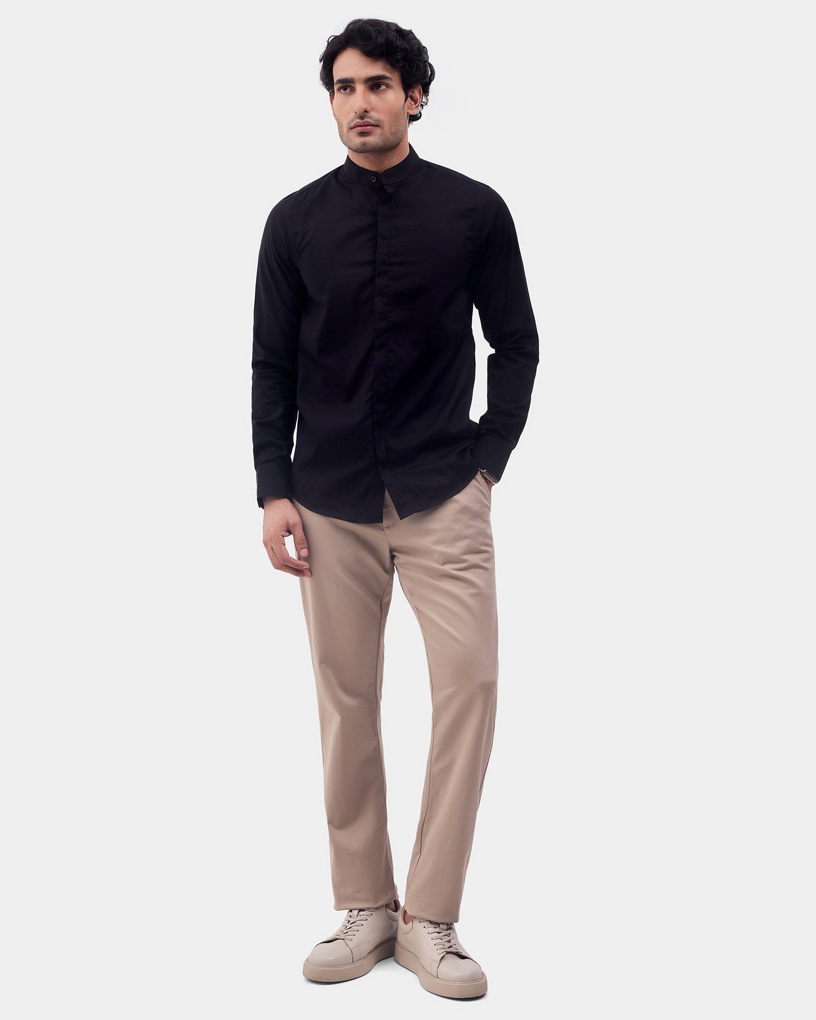 Black Solid Shirt - Sellex