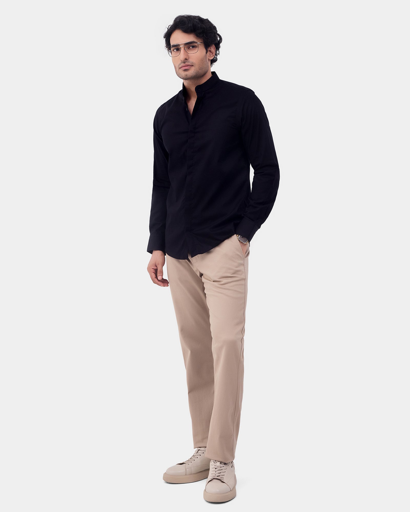 Black Solid Shirt - Sellex