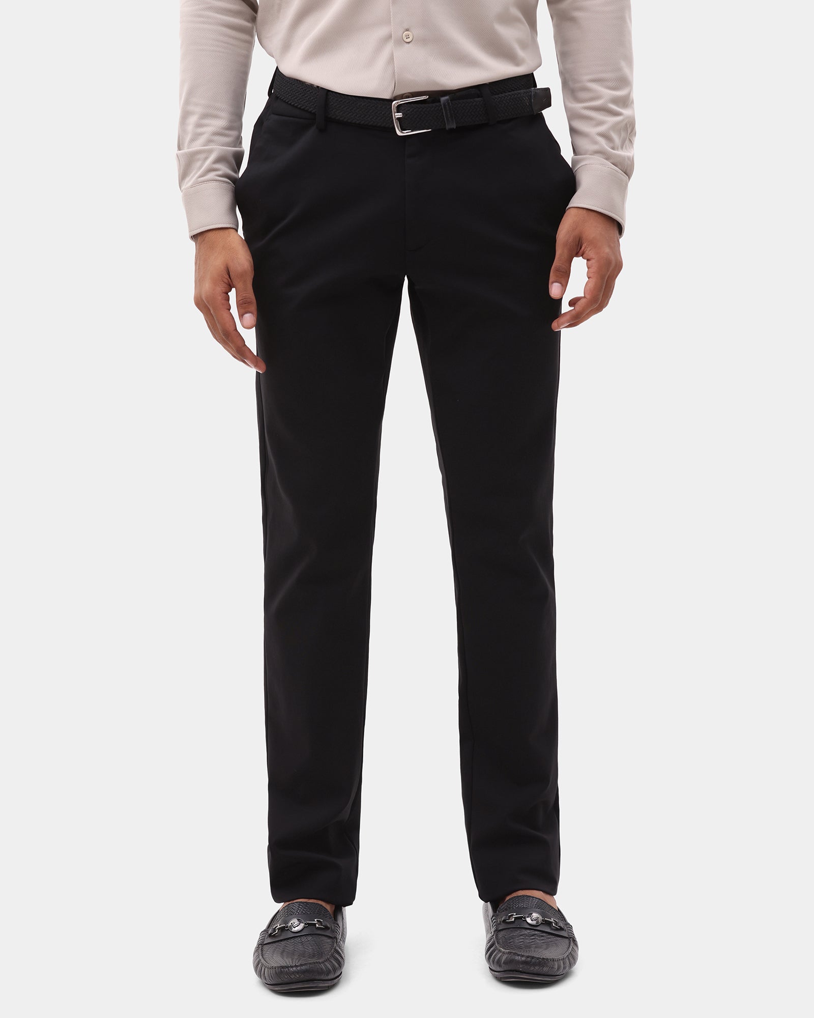 Must Haves Black Solid Khakis - Ziea