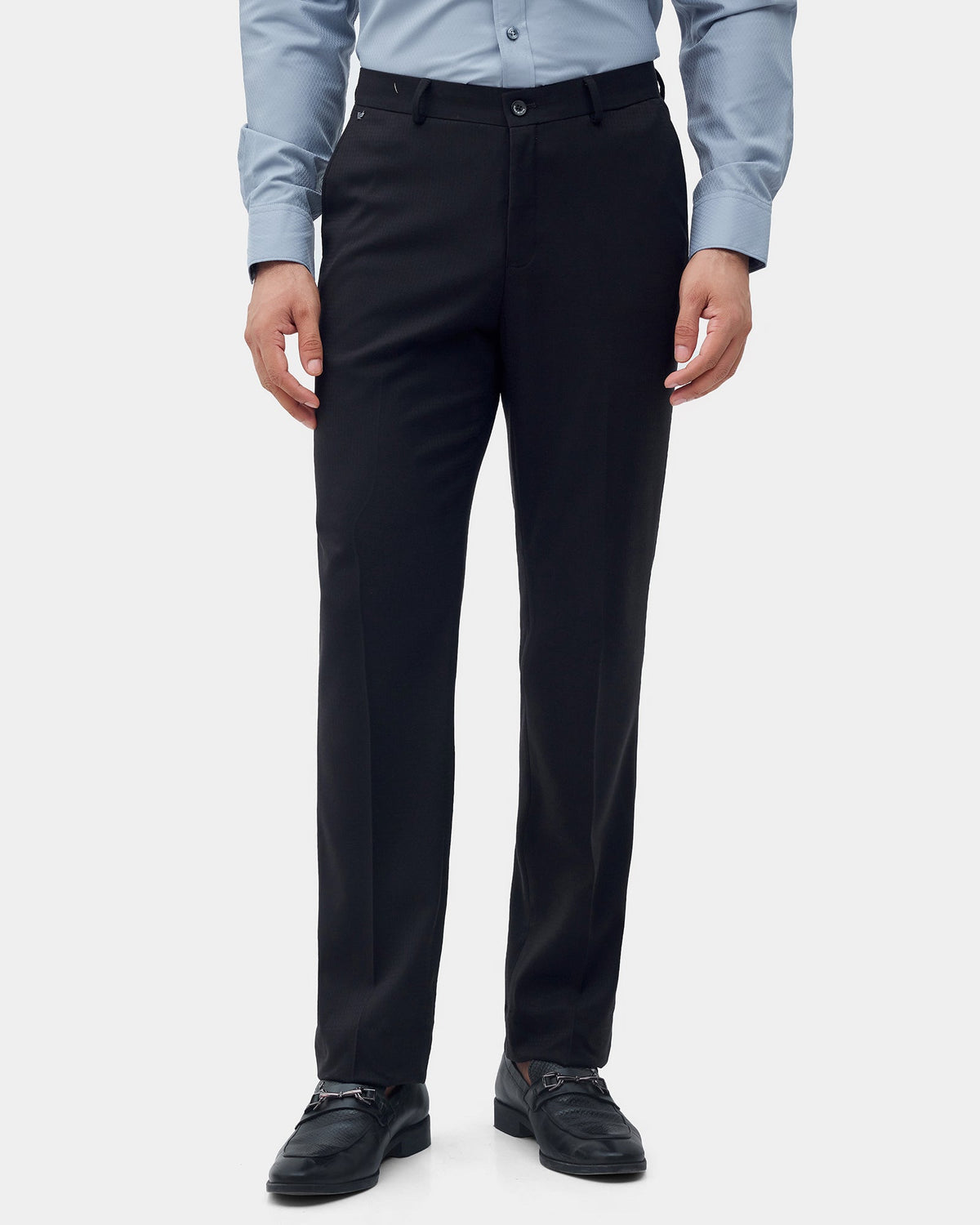 Black Solid Trouser - Black