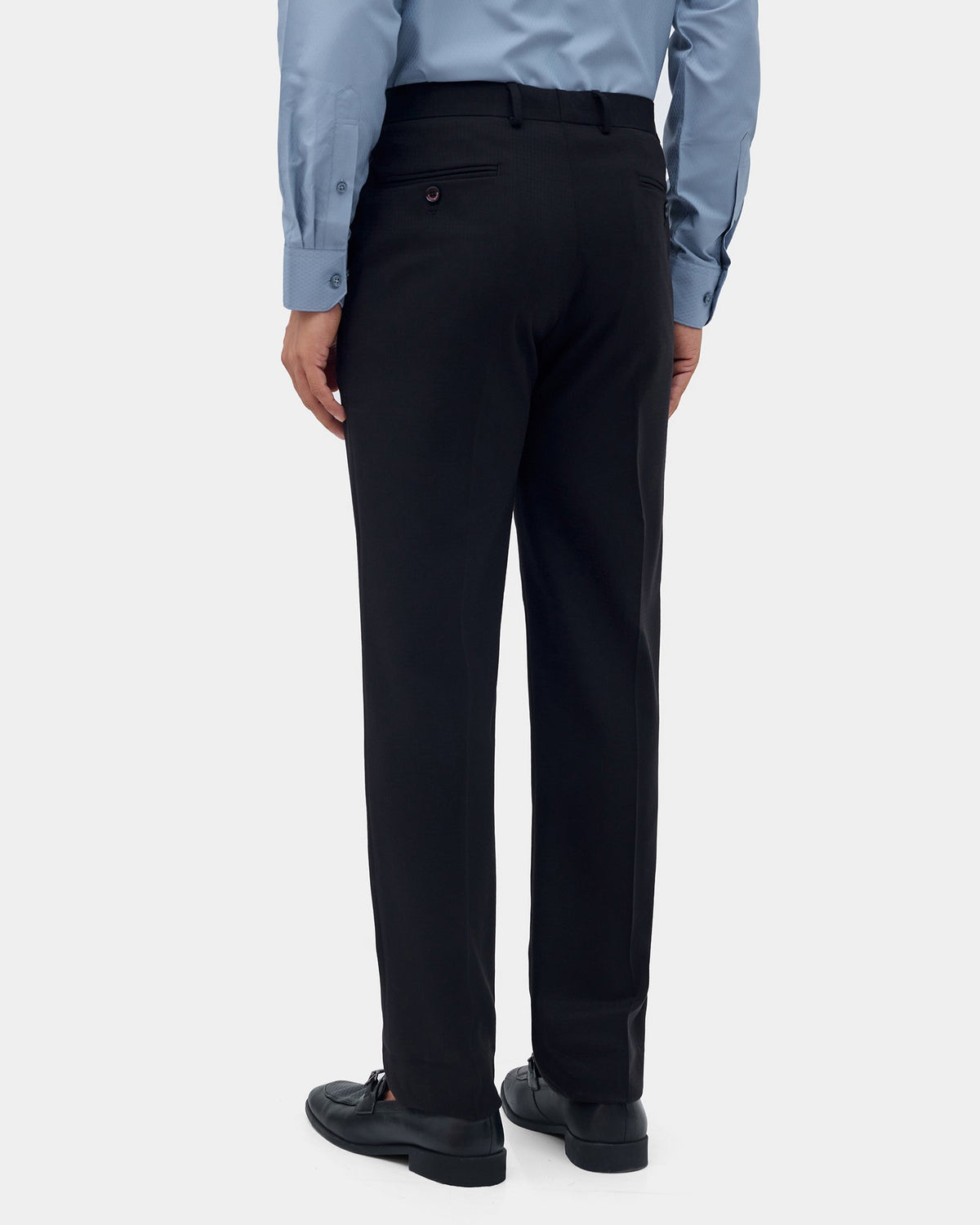 Black Solid Trouser - Black