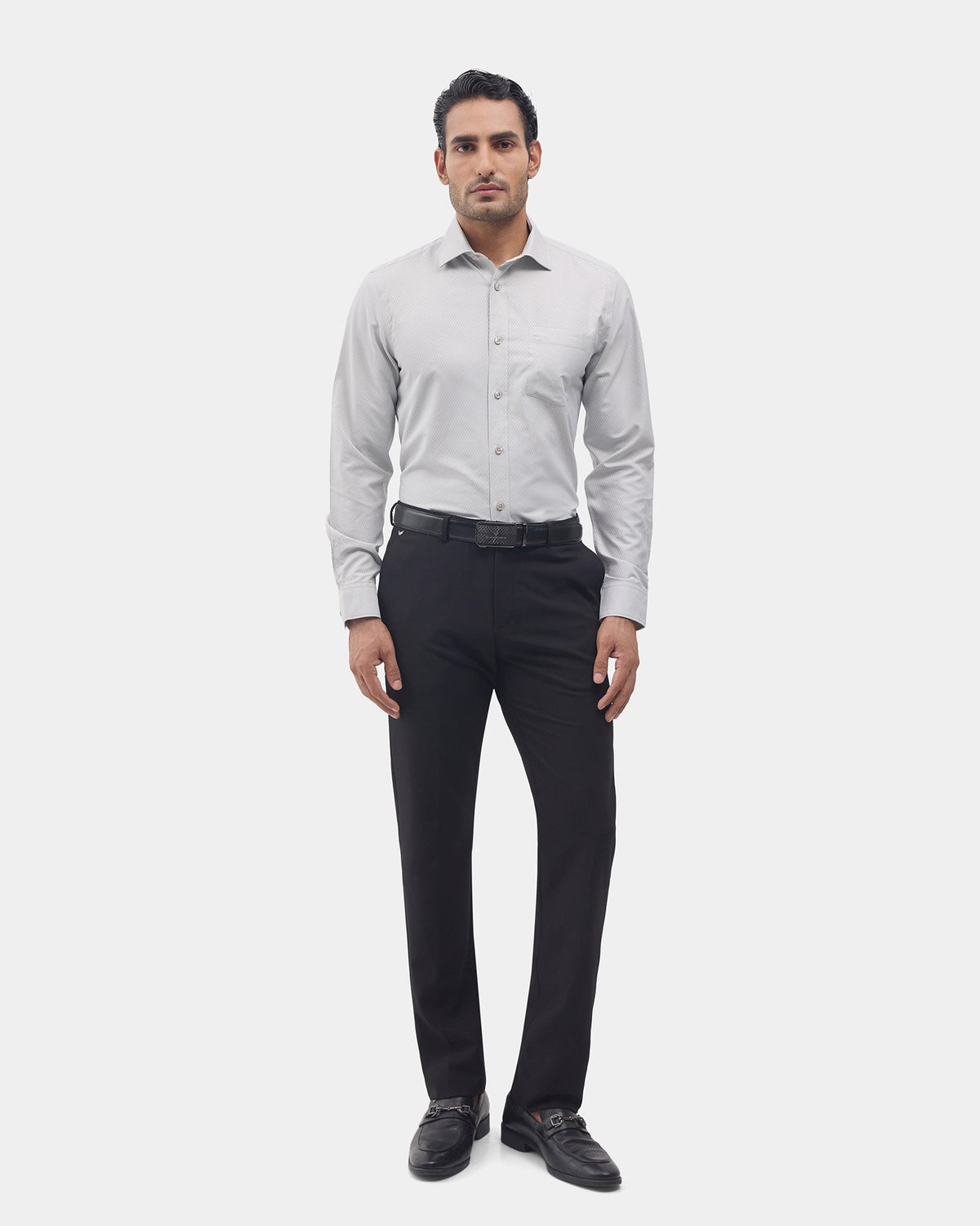 Black Solid Trouser - Claret