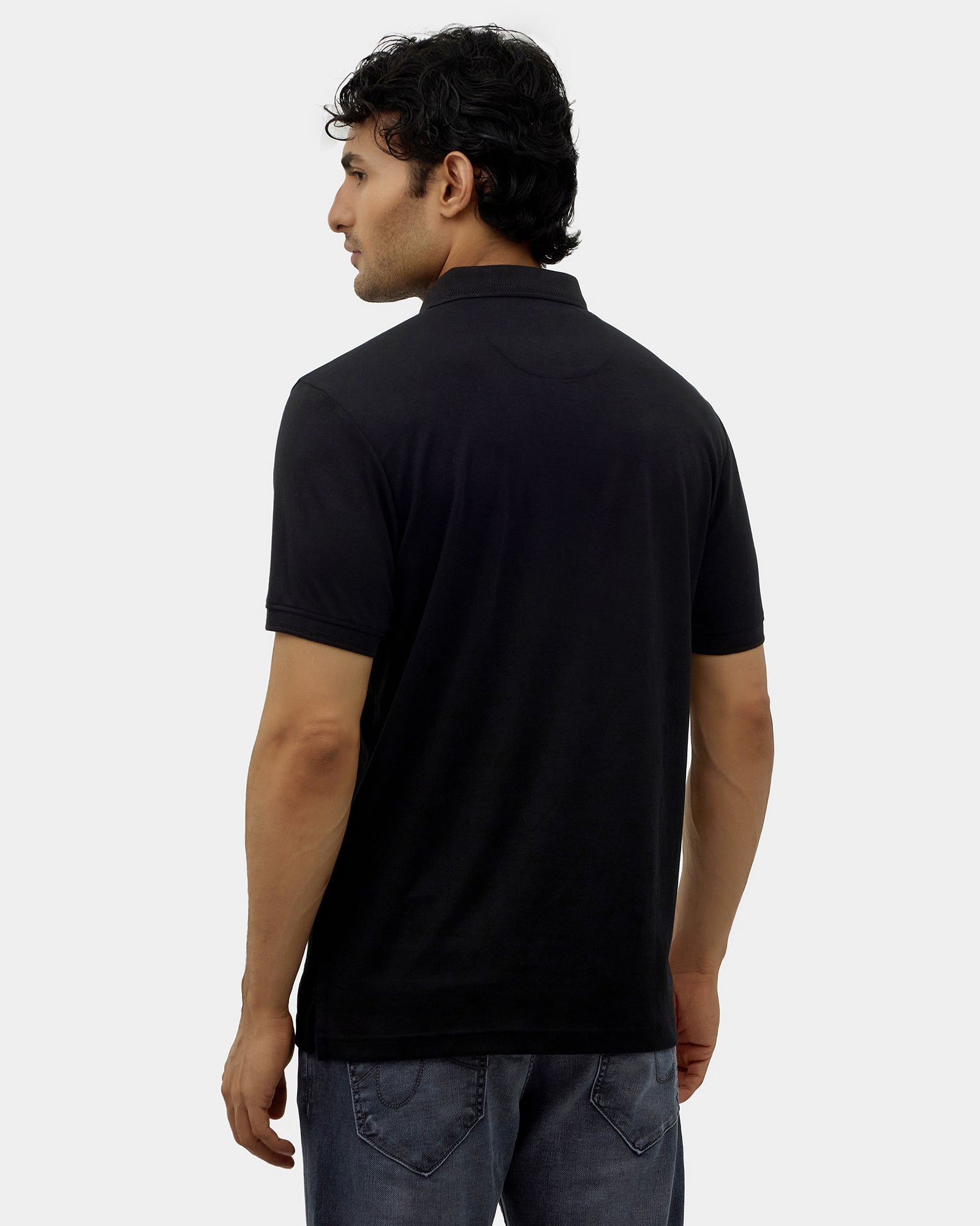 Black Luxe Solid Polo - Toll