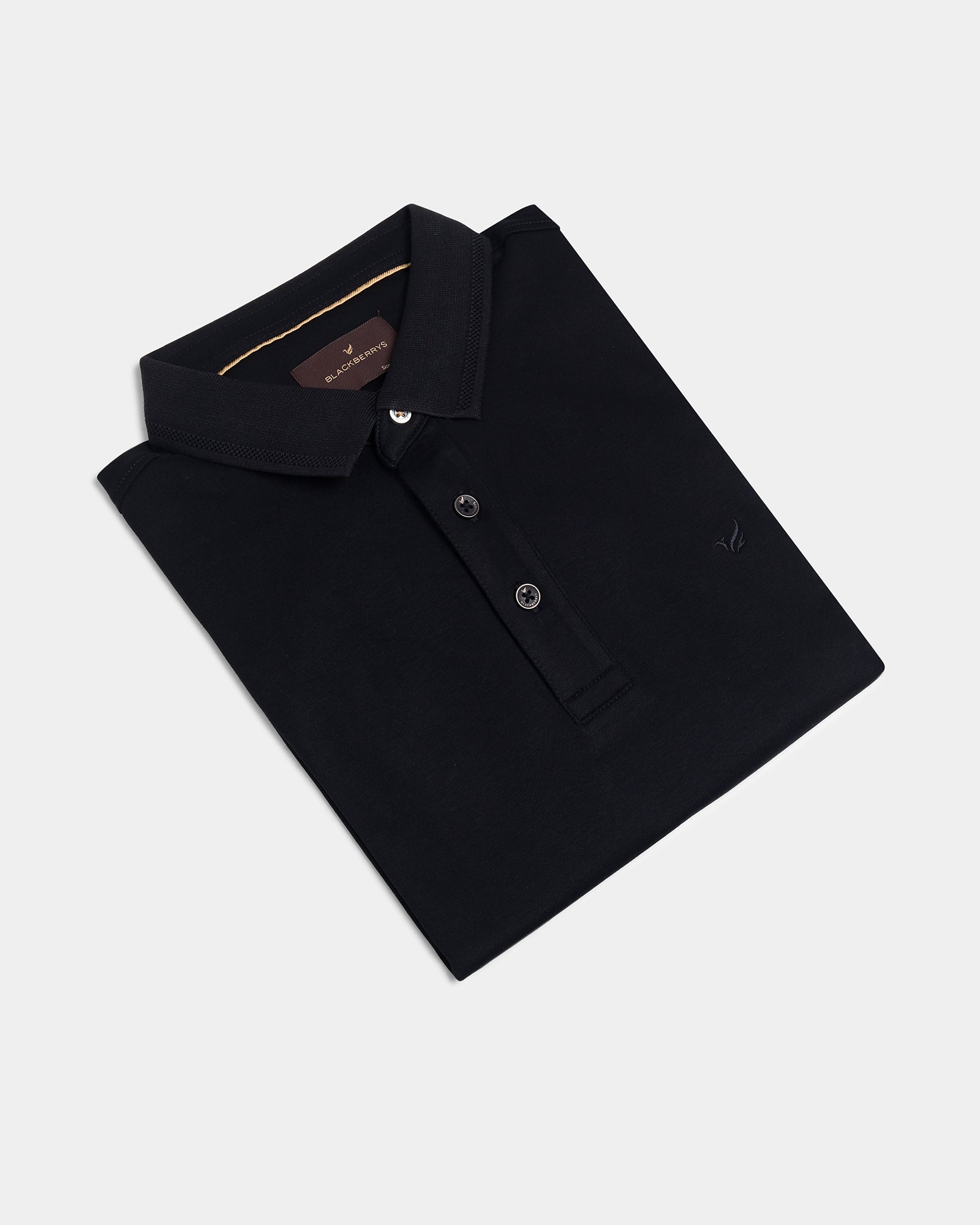 Black Luxe Solid Polo - Toll