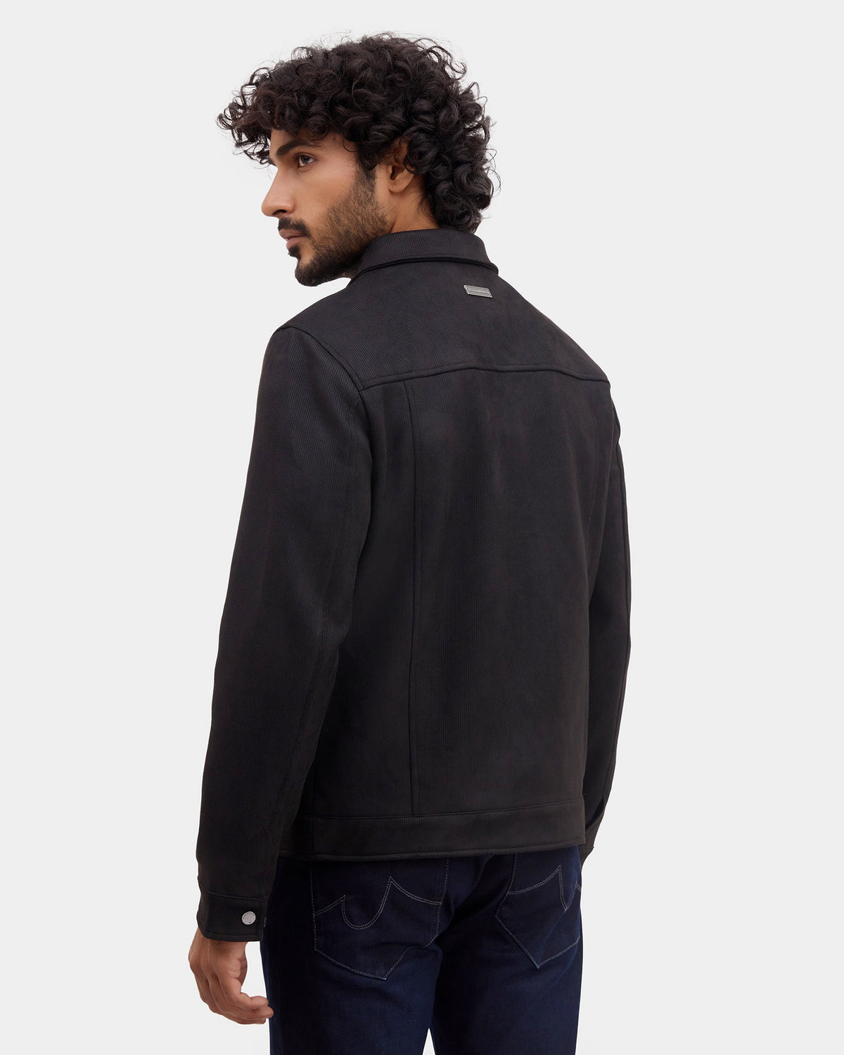 Black Solid Zipper Jacket - Wysher