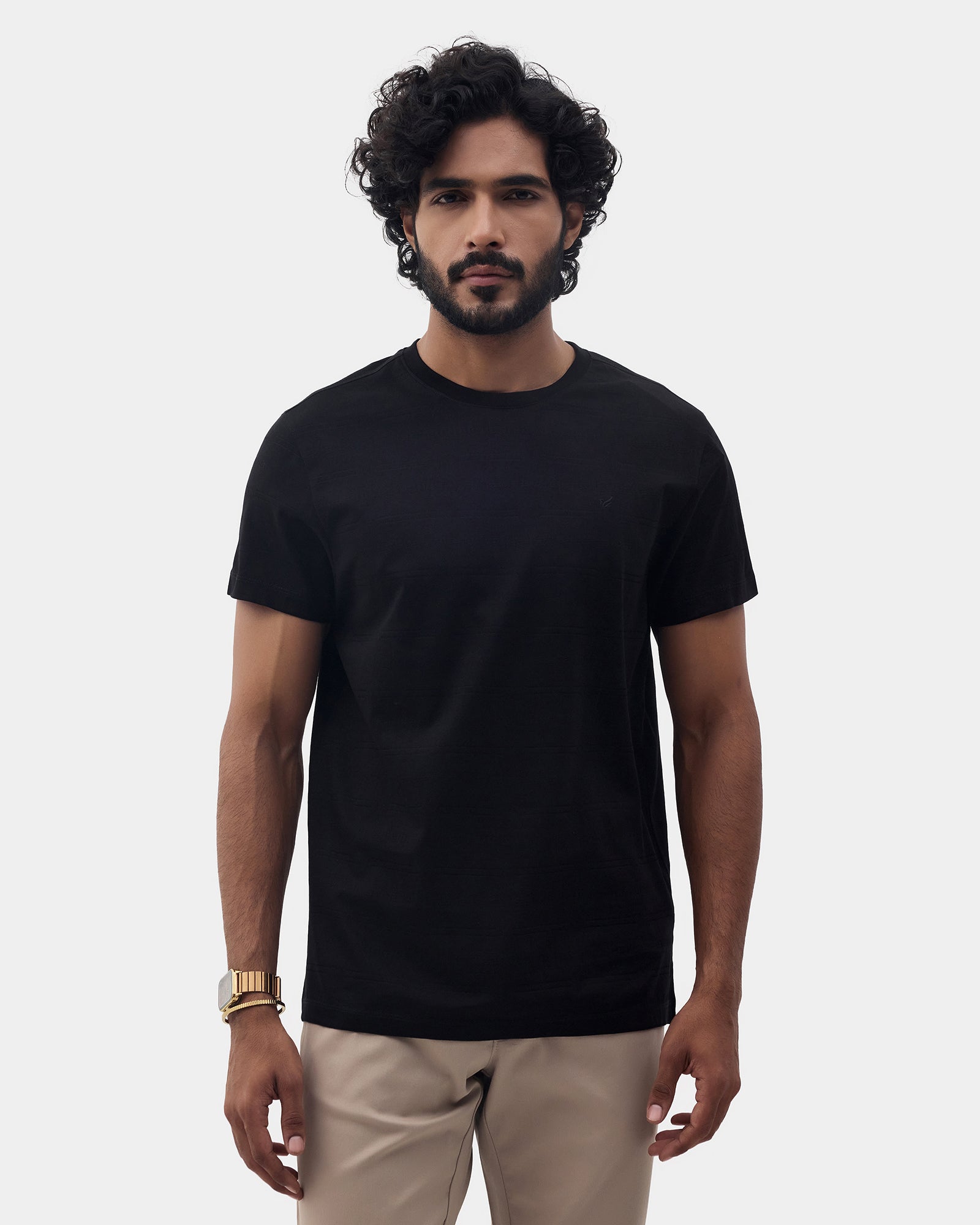 SHORT SLEEVE SLIM FIT STRUCTURE T-SHIRT