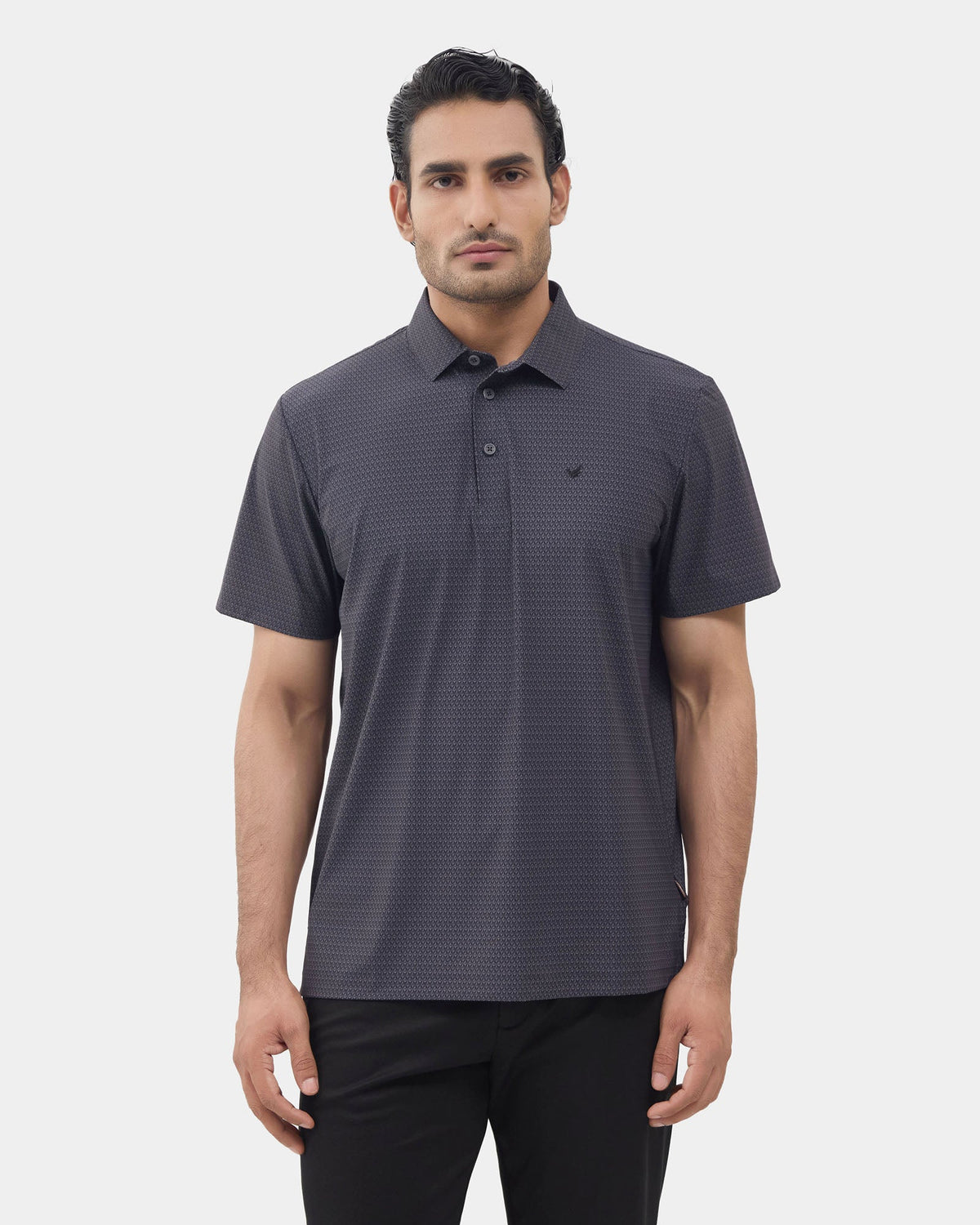 Black TechPro Printed Polo - Wook