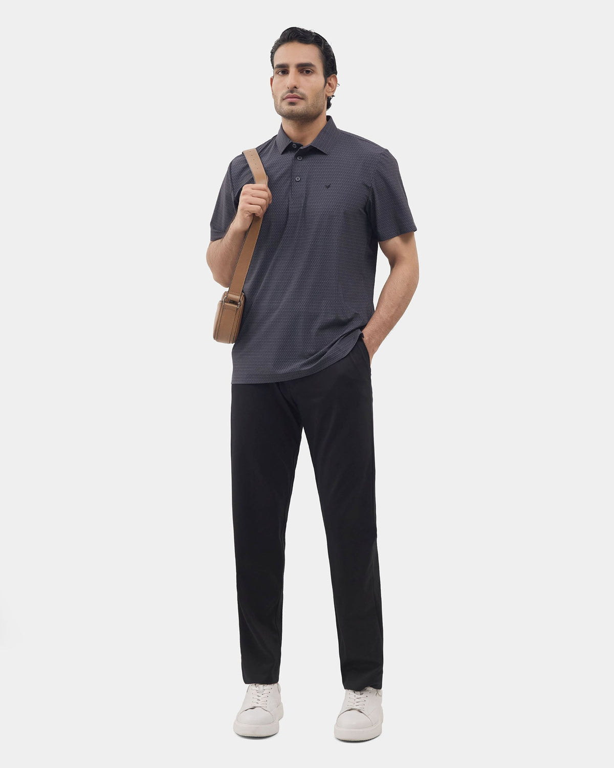 Black TechPro Printed Polo - Wook
