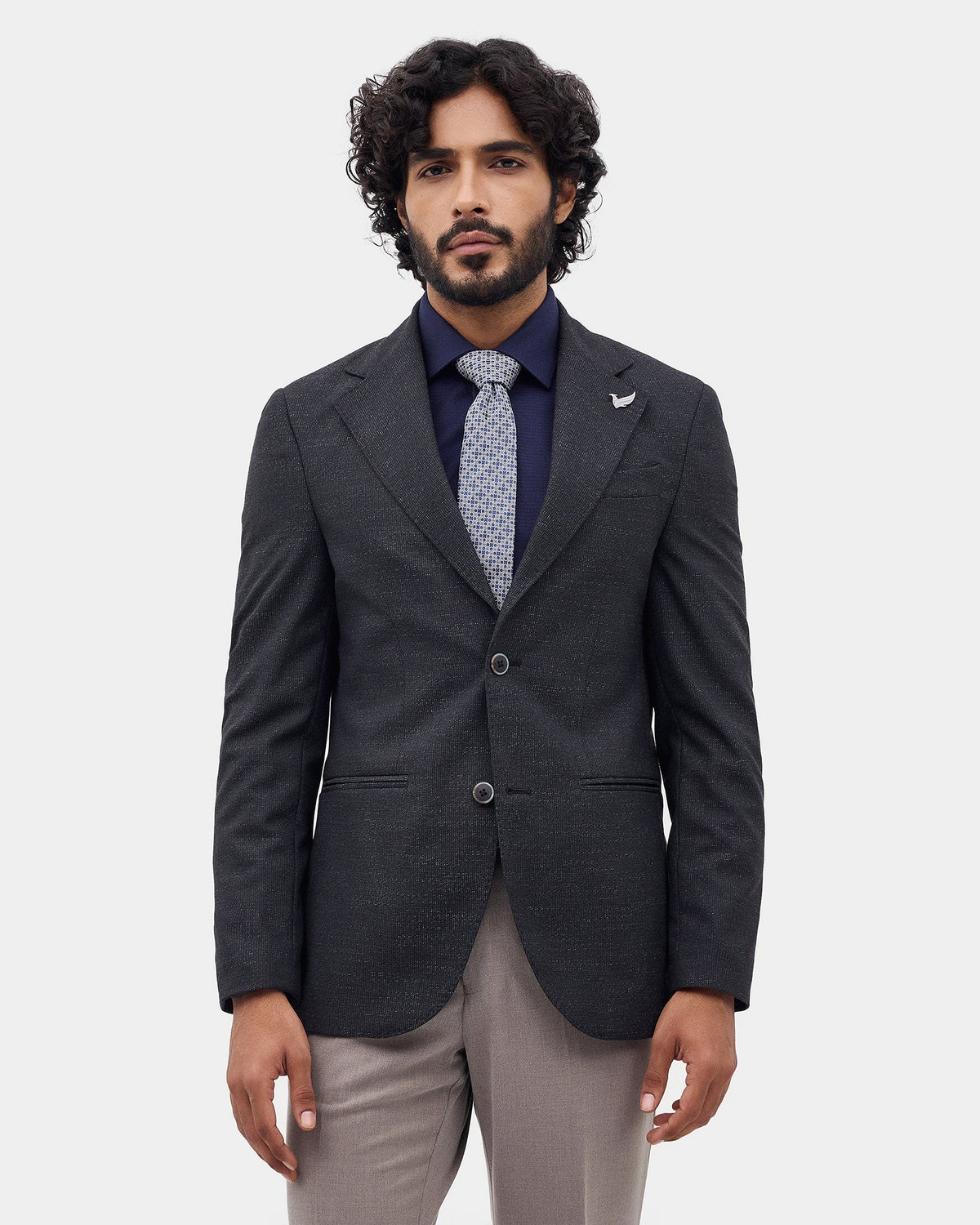 Black Textured Blazer - Rylan
