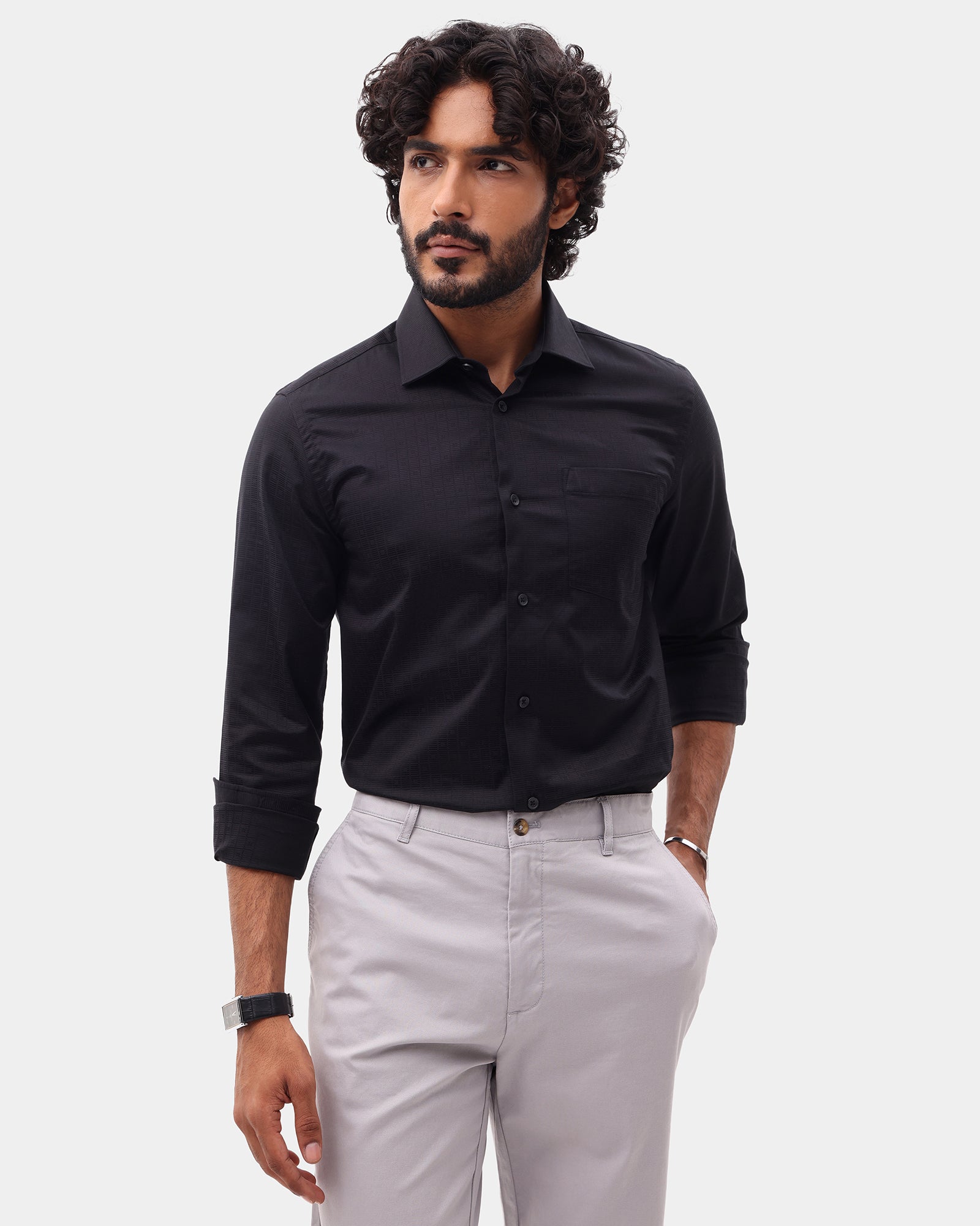 Black Textured Shirt - Network