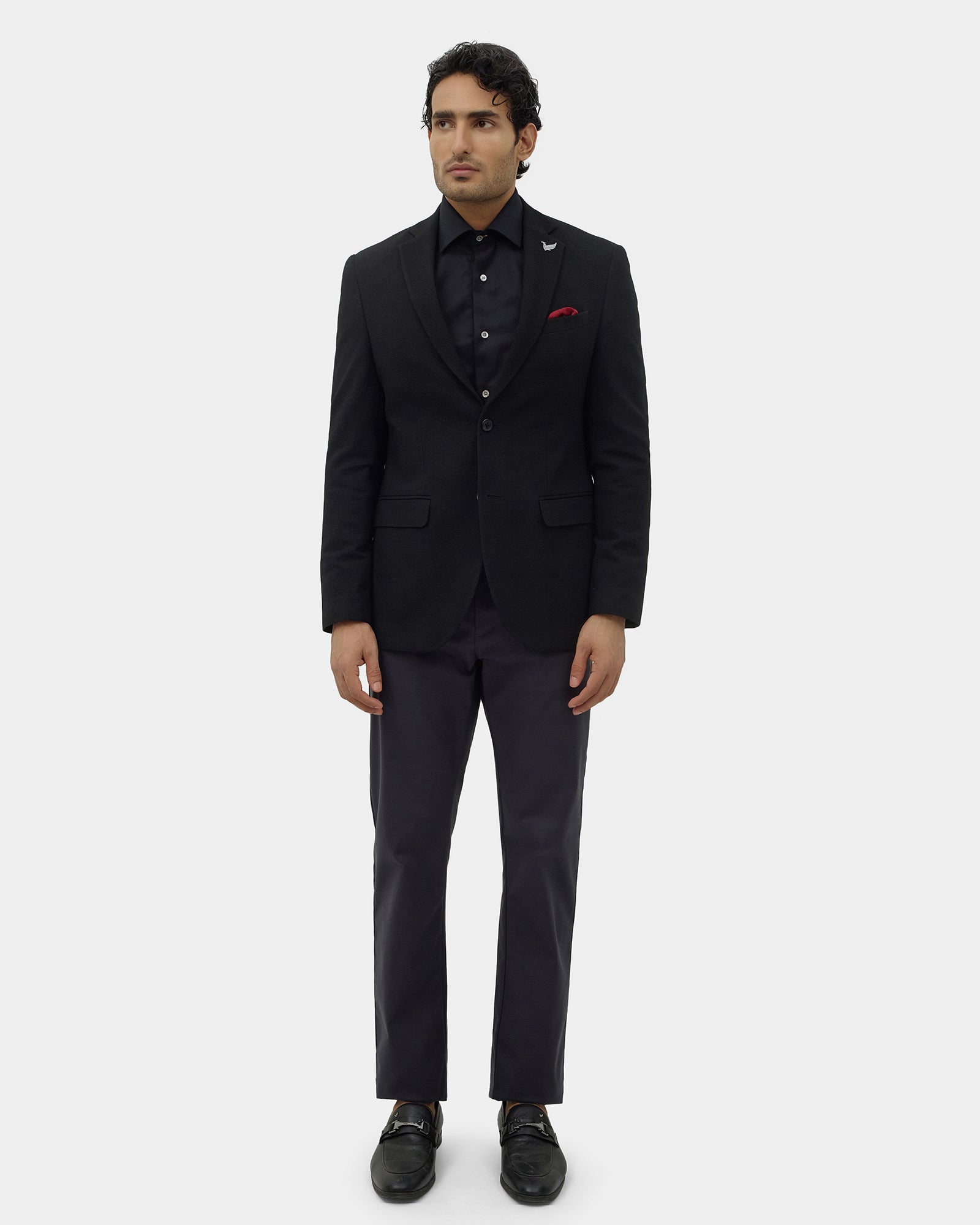 Black Textured Blazer - Lucan