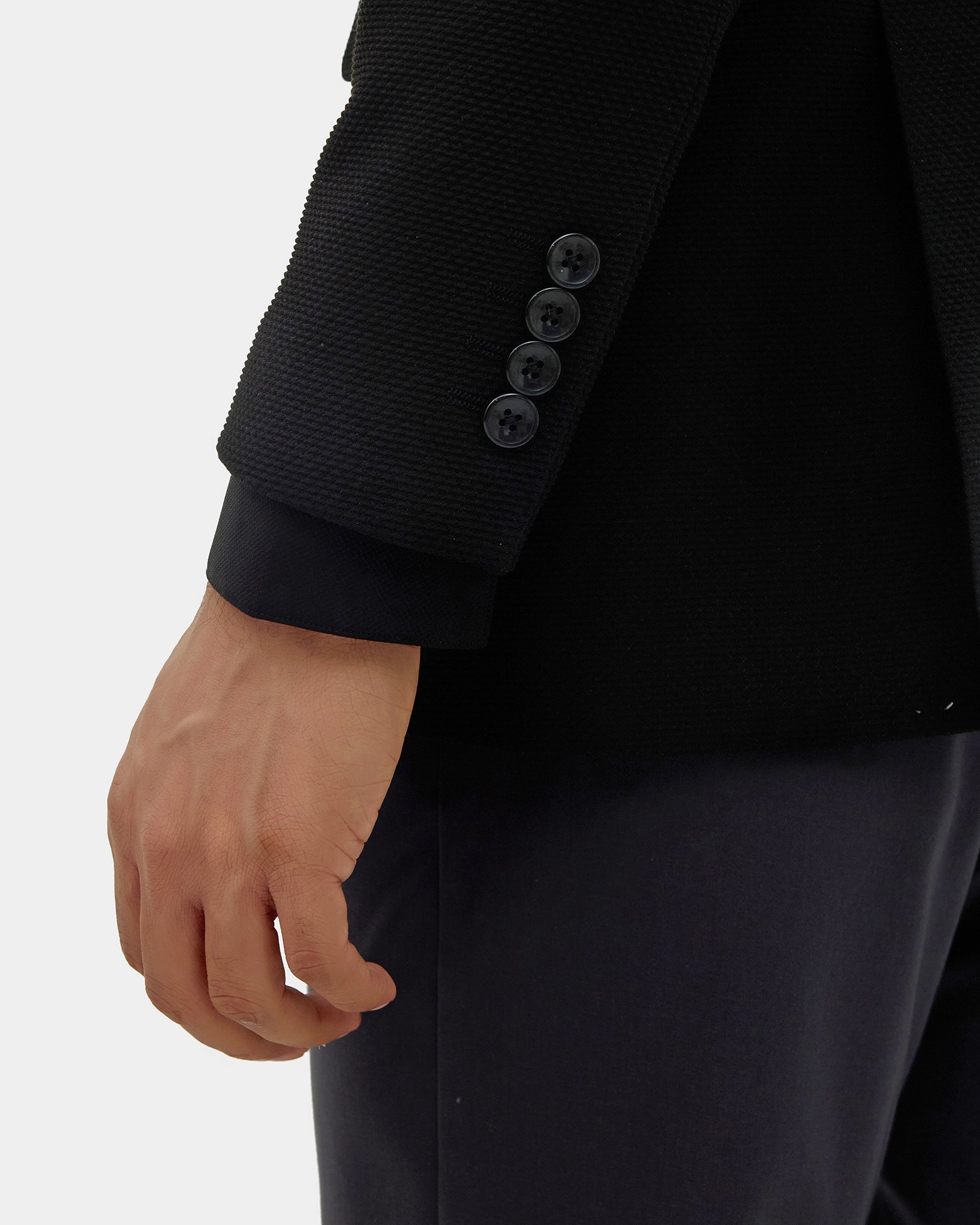Black Textured Blazer - Lucan
