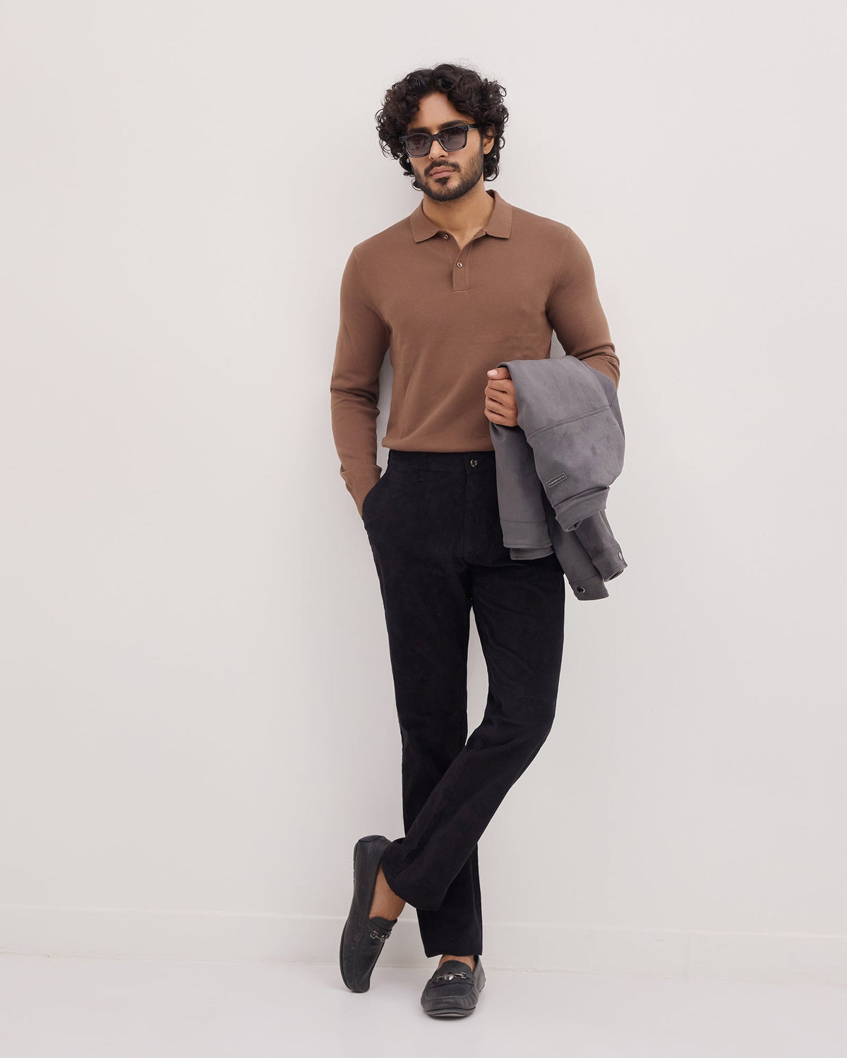 Black Textured Khakis - Zagros