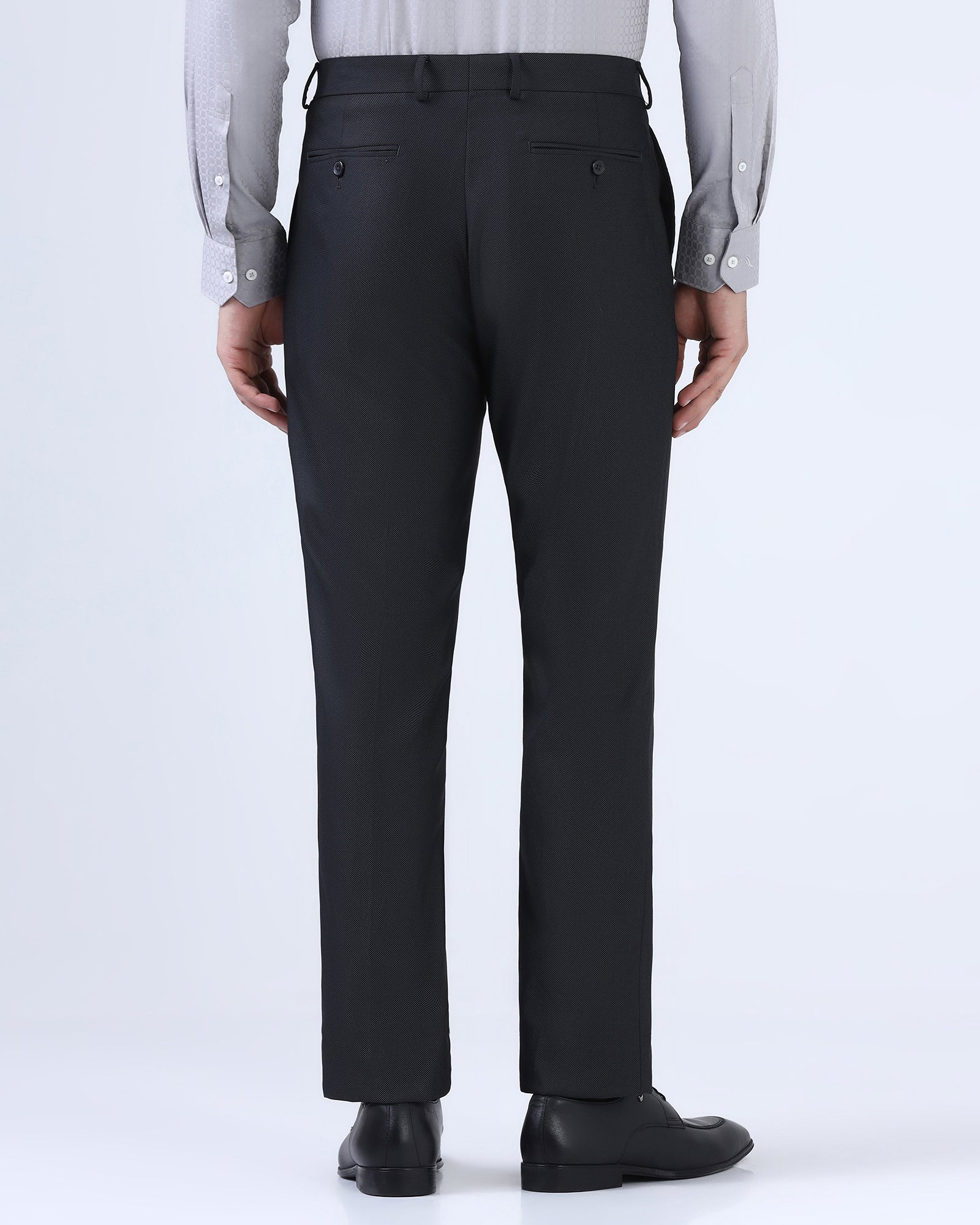 Black Textured Trouser - Alan