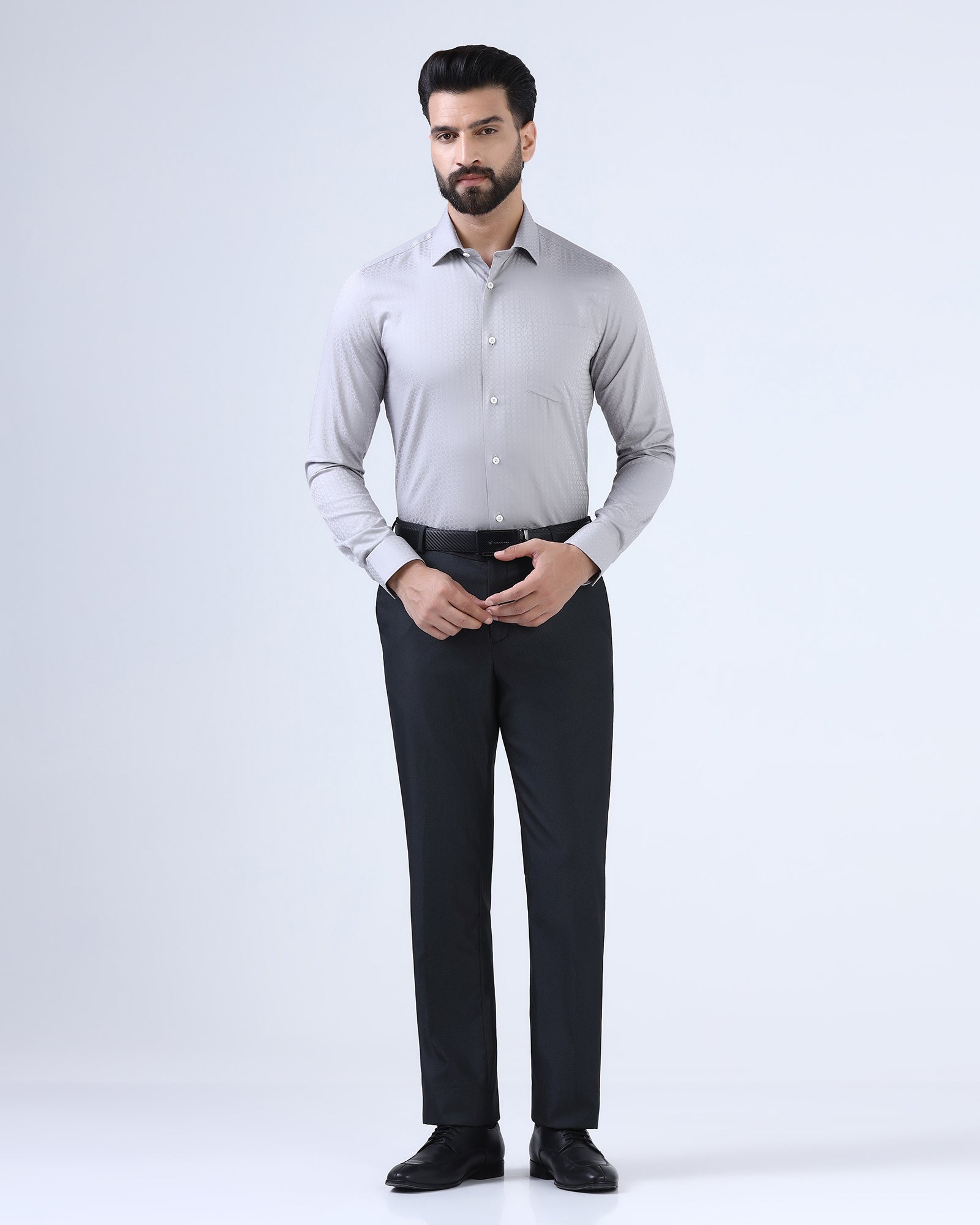 Black Textured Trouser - Alan