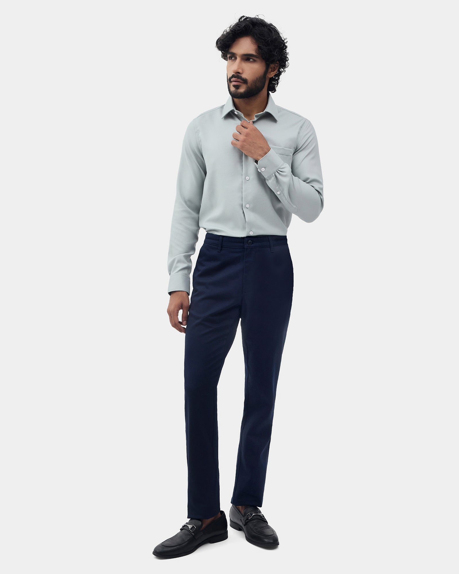 Blue Textured Khakis - Triglav