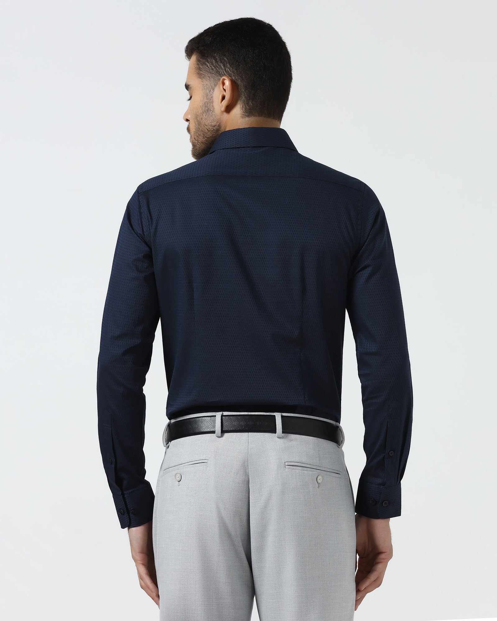 Blue Jacquard Shirt - Pedro