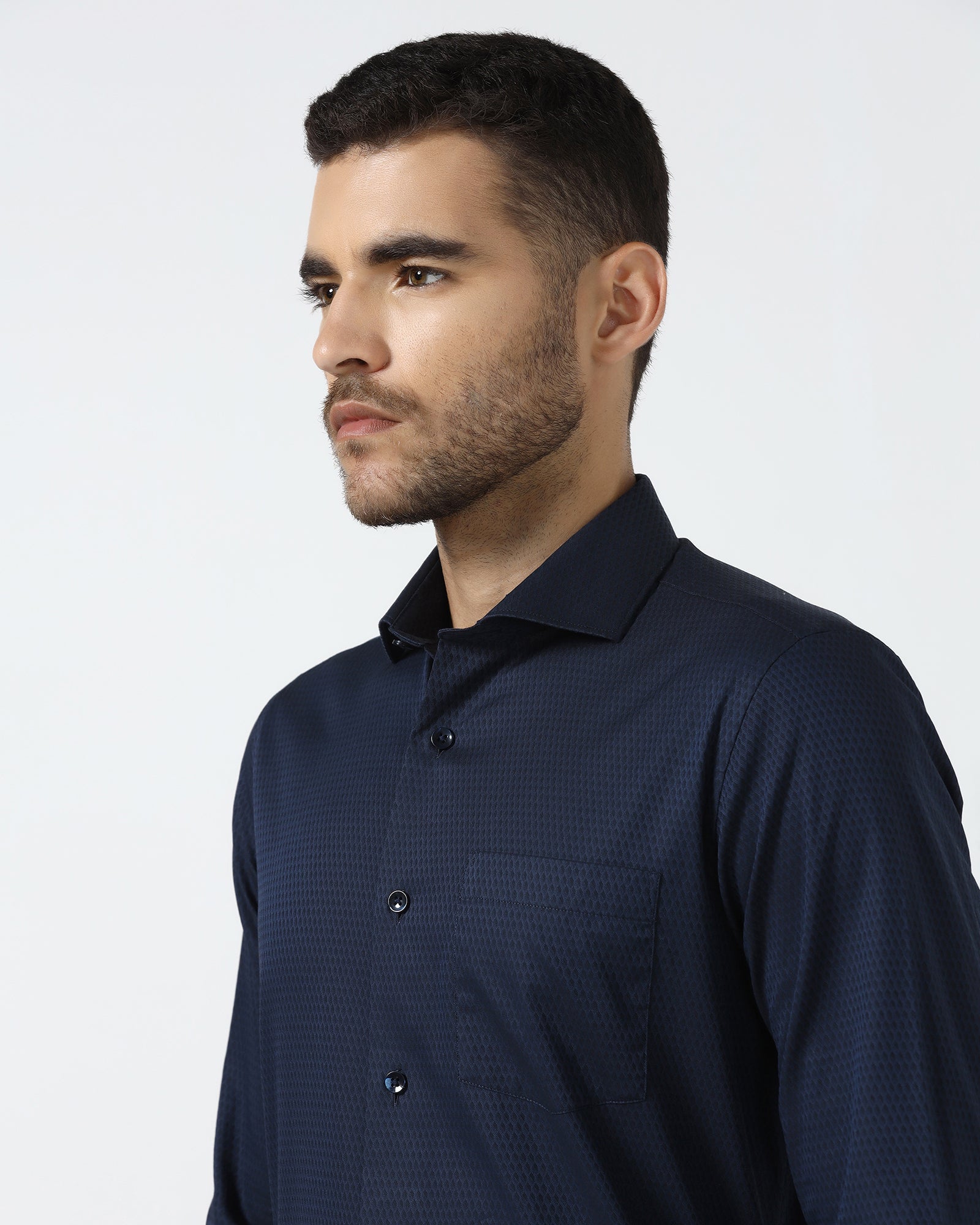 Blue Jacquard Shirt - Pedro