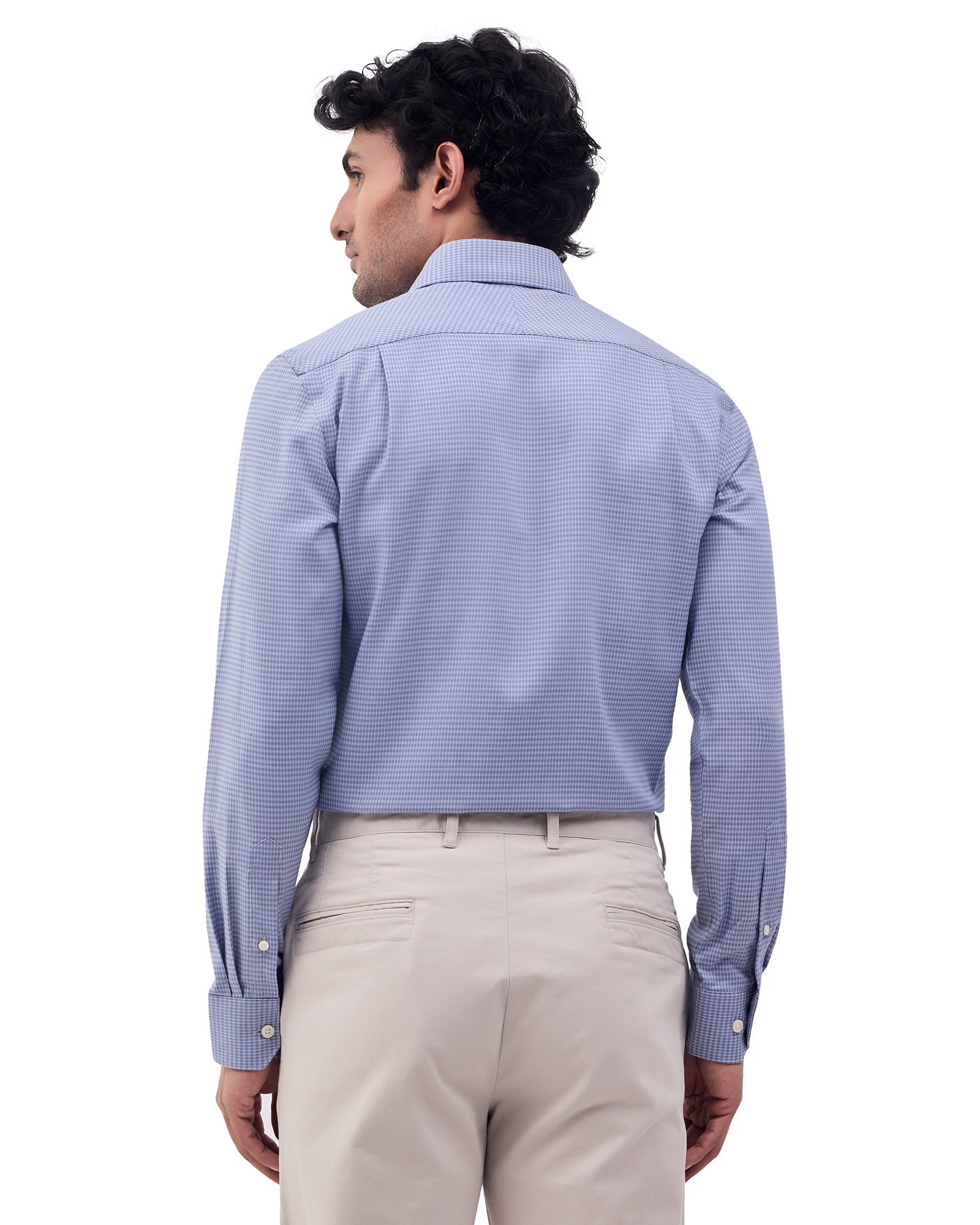 Blue Textured Shirt - Rivon