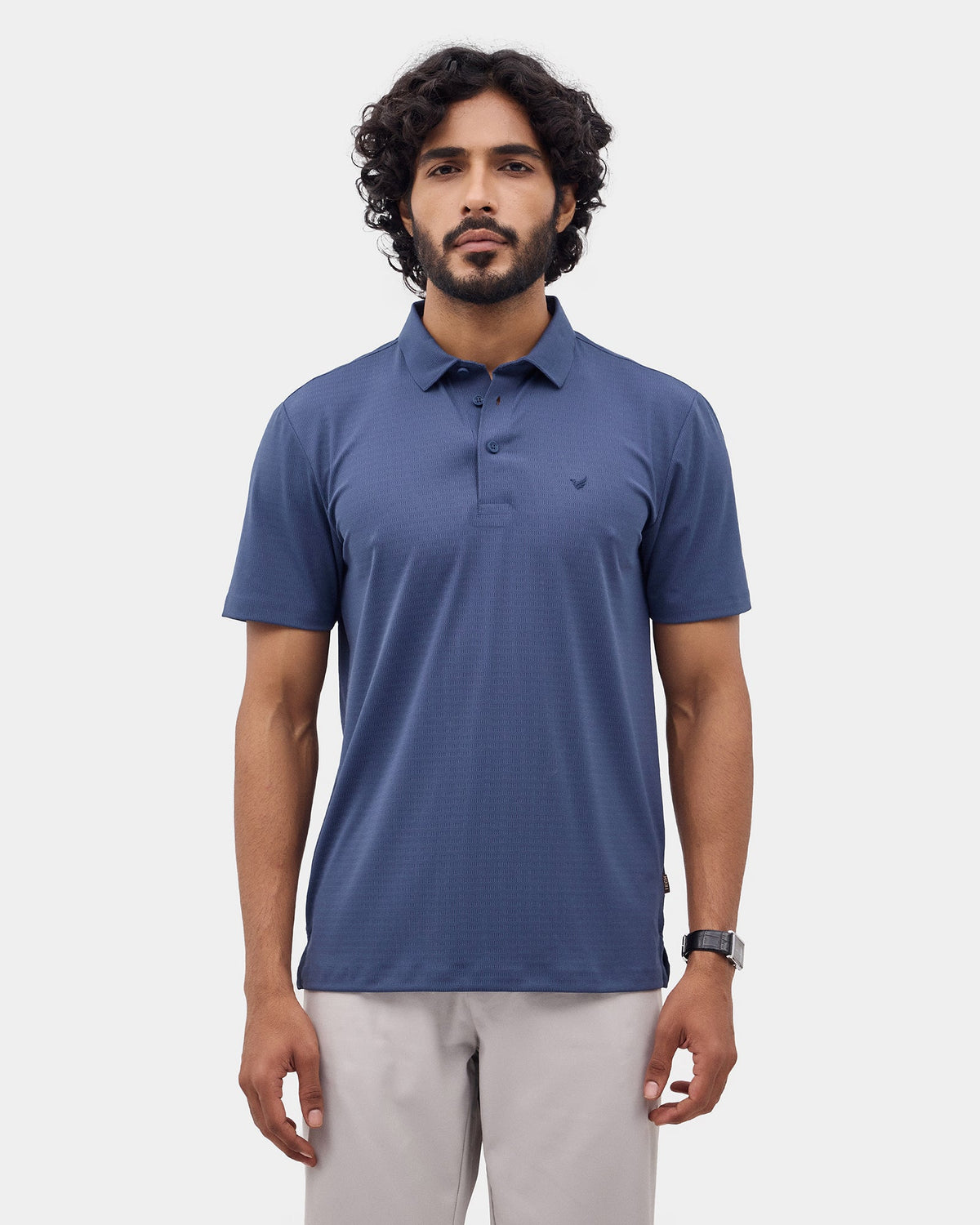Blue Techpro Textured Polo - Lim