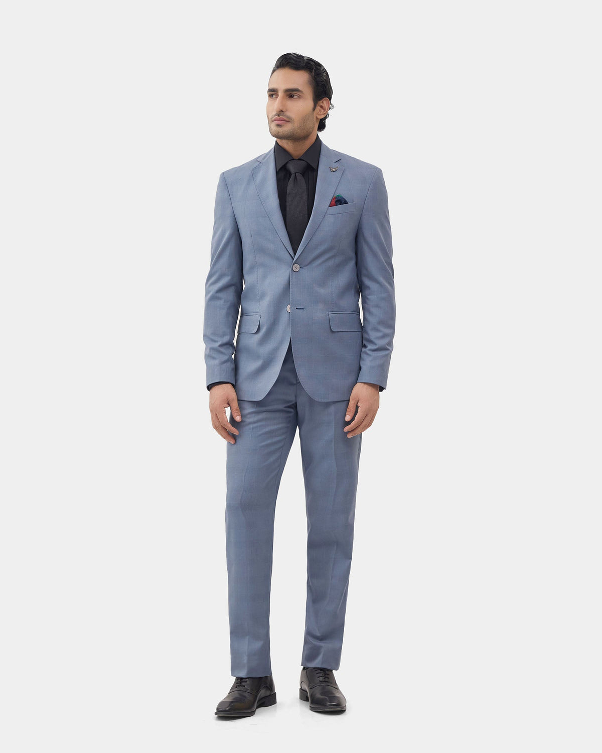 Blue Two Piece Check Suit - Dabney