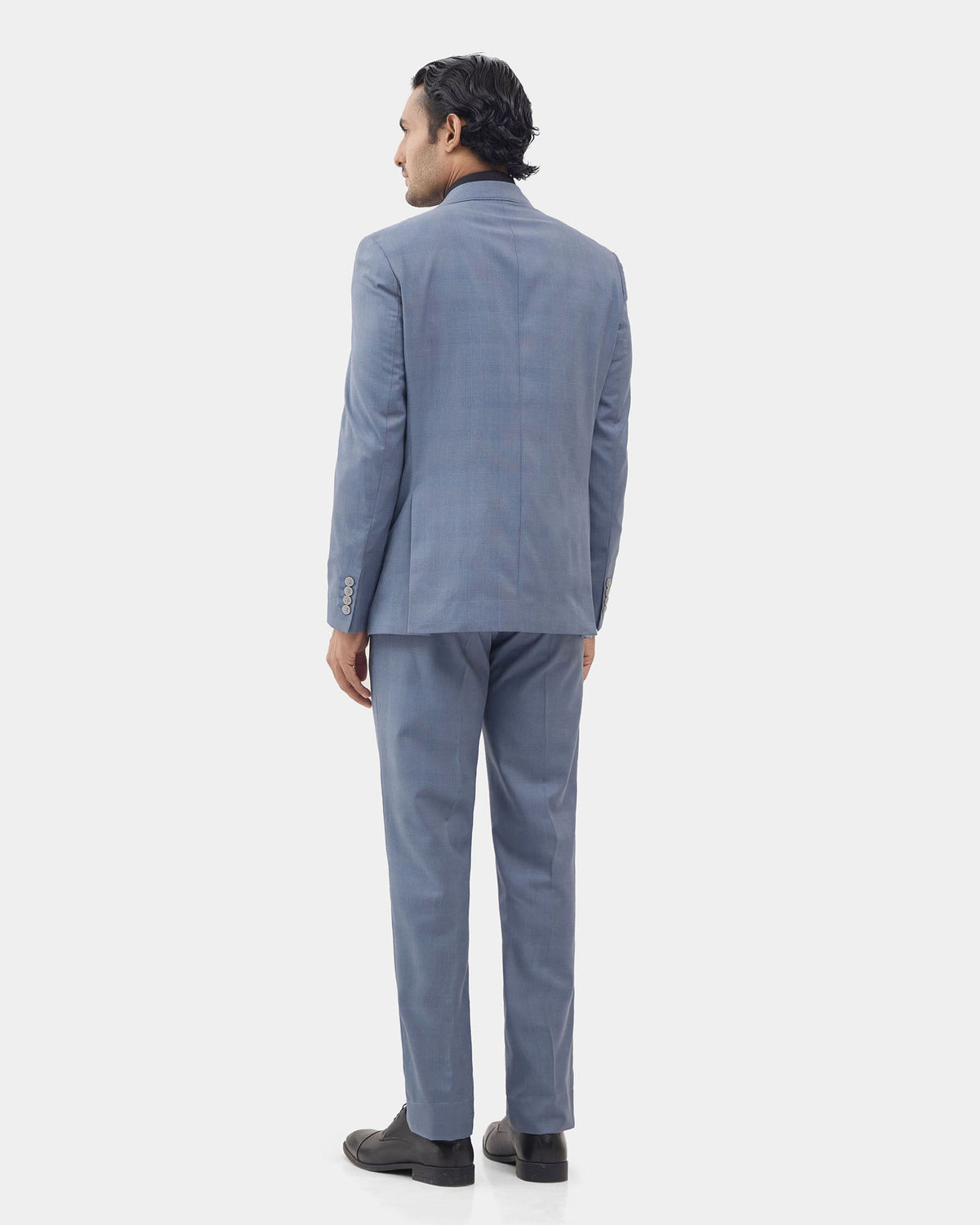 Blue Two Piece Check Suit - Dabney