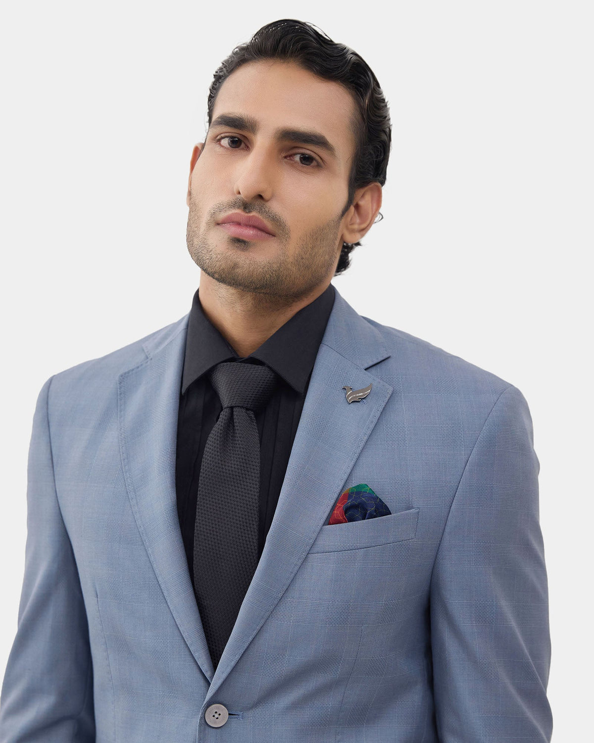 Blue Two Piece Check Suit - Dabney