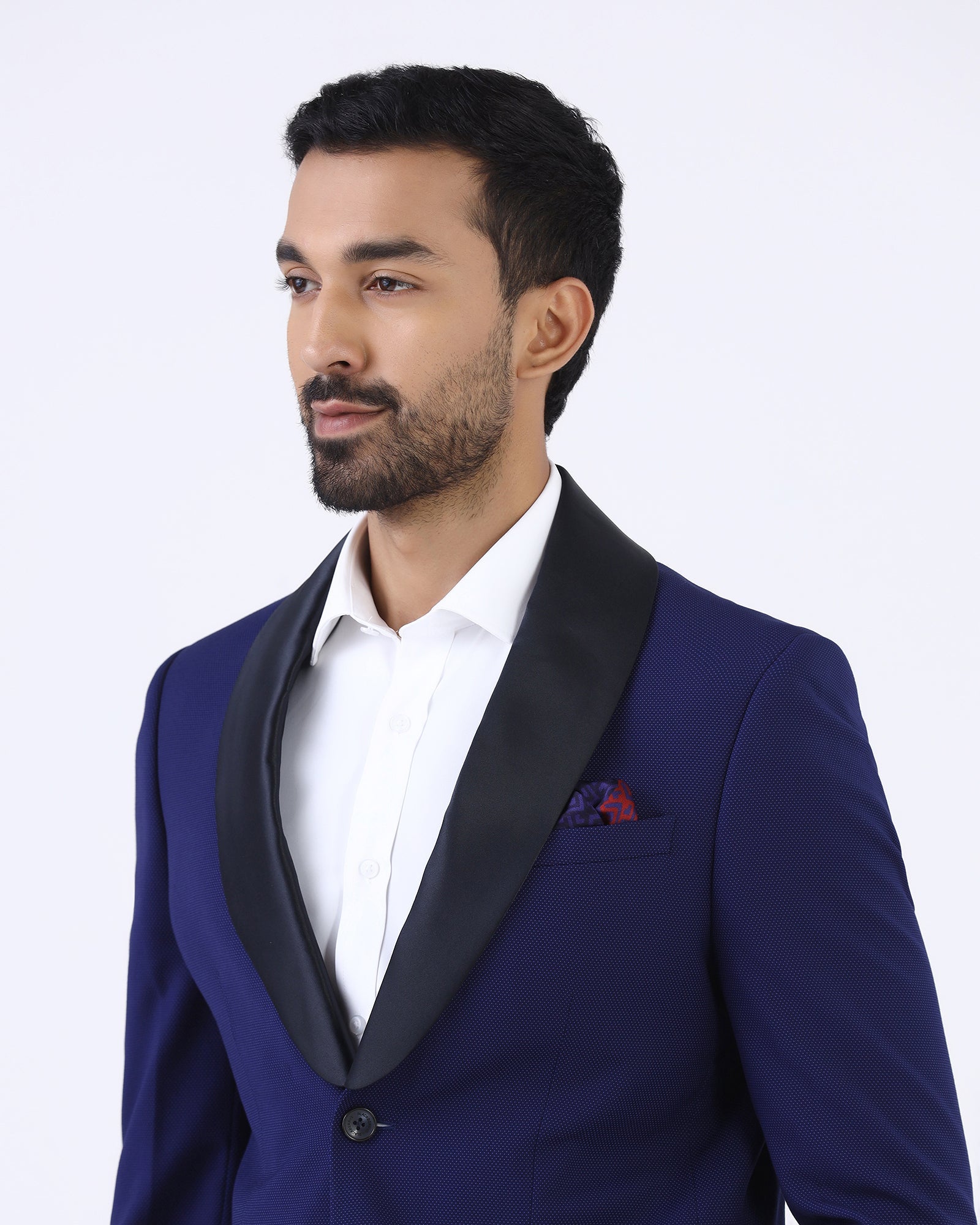Blue Two Piece Textured Suit - Zame