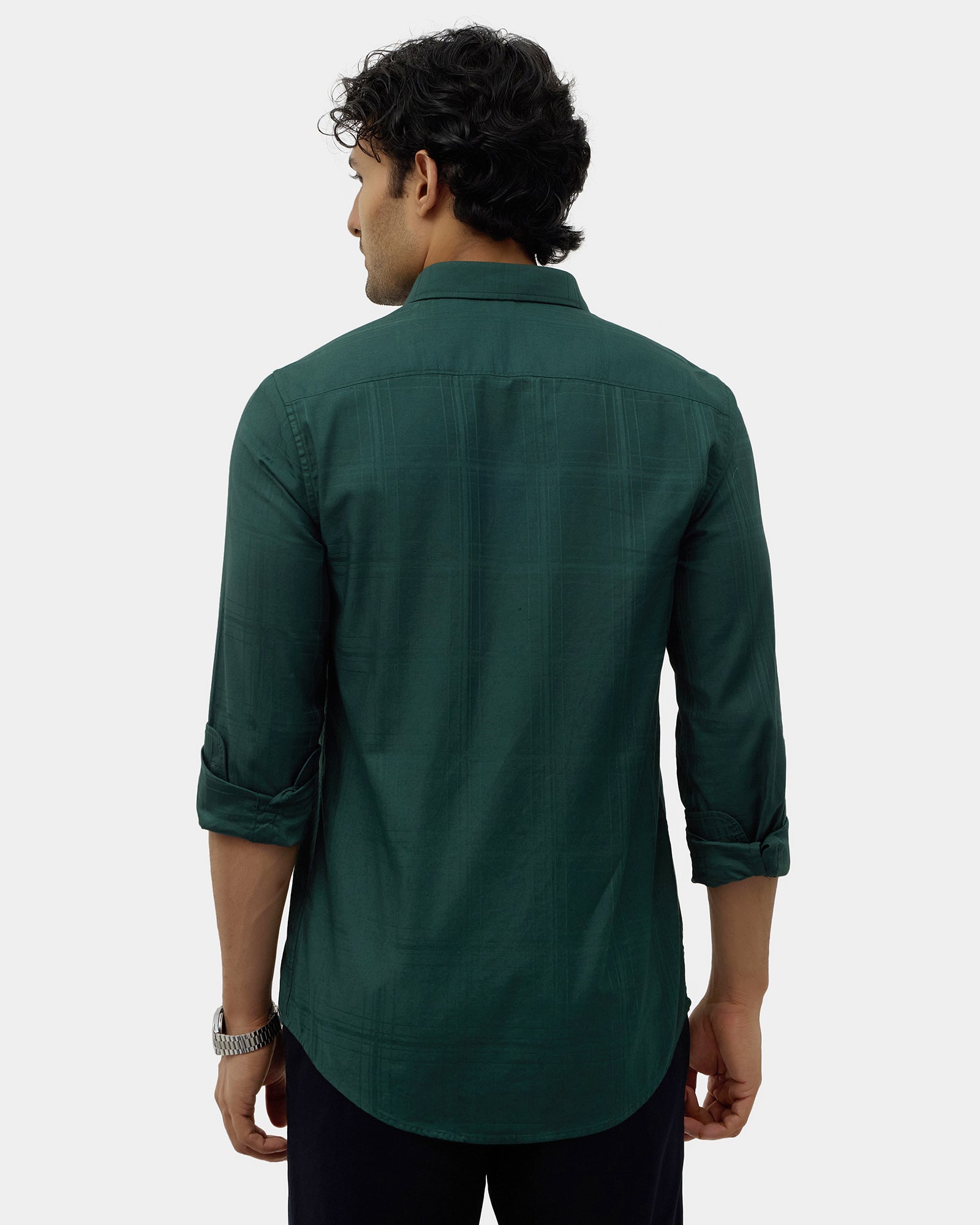 Bottle Green Check Shirt - Gaiaa